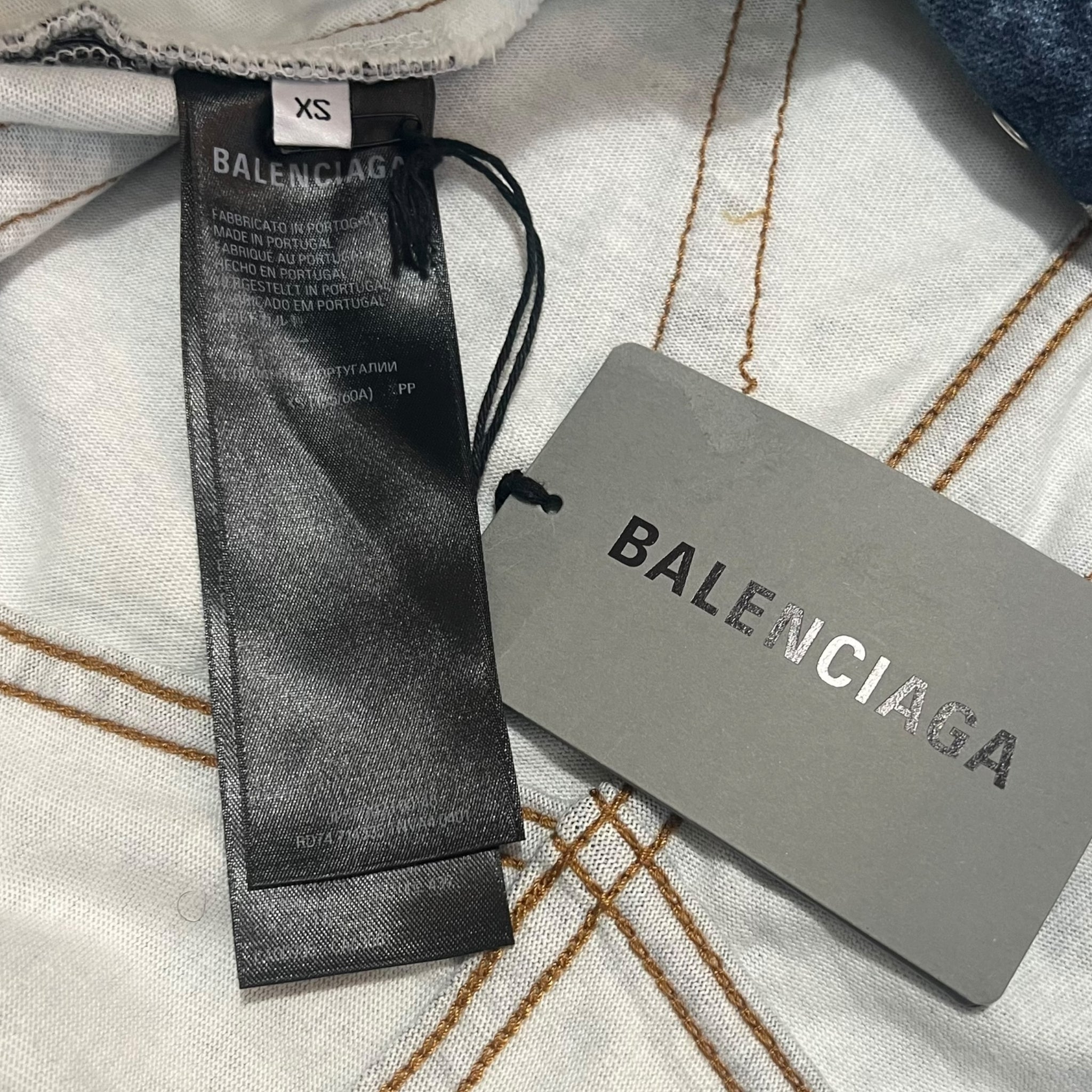 BALENCIAGA 2022AW Trompe-l'oeil Heavy Cotton Jersey Denim Baggy Pants