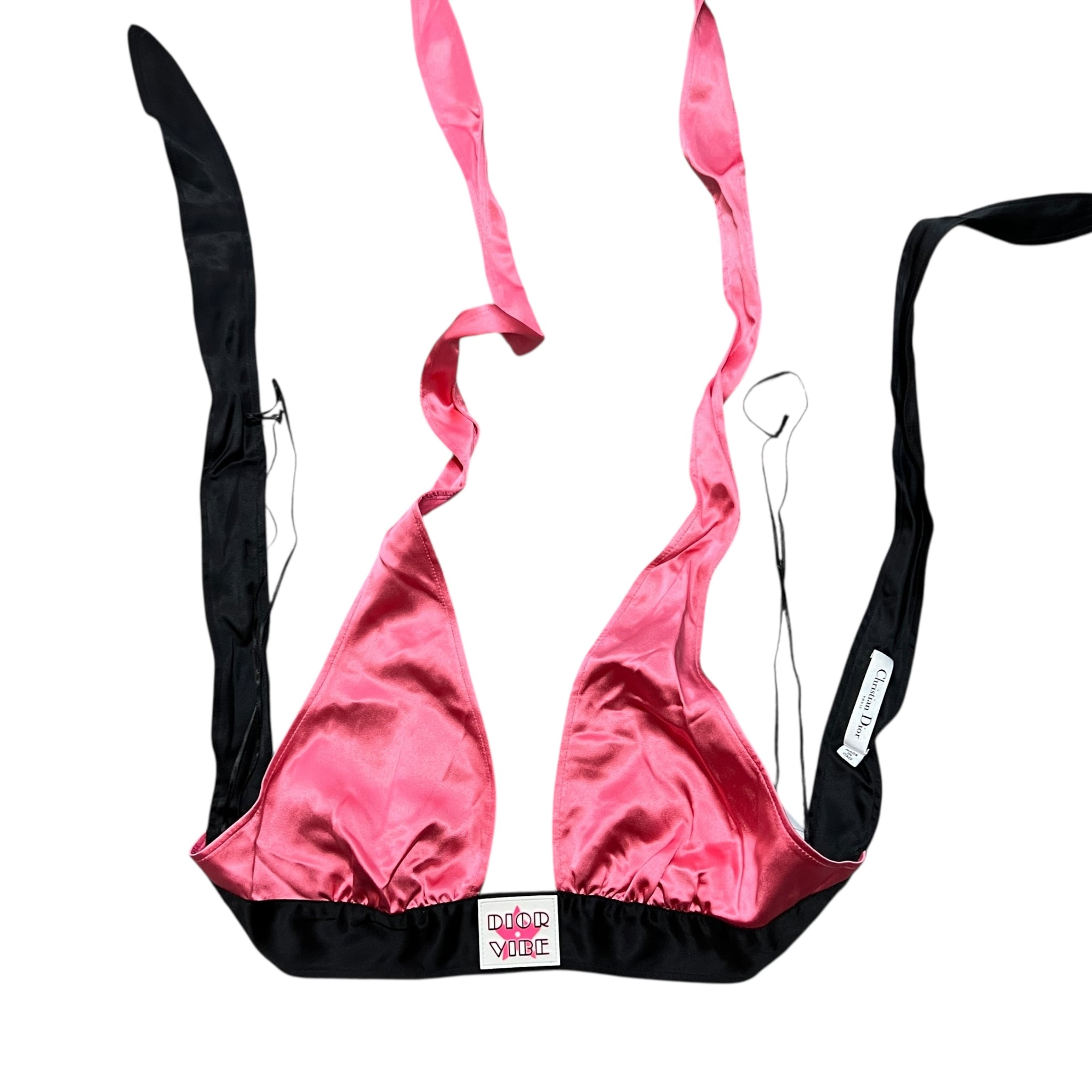 DIOR VIBE 2022SS Look39 Sliky Tie Bra Top  Pink