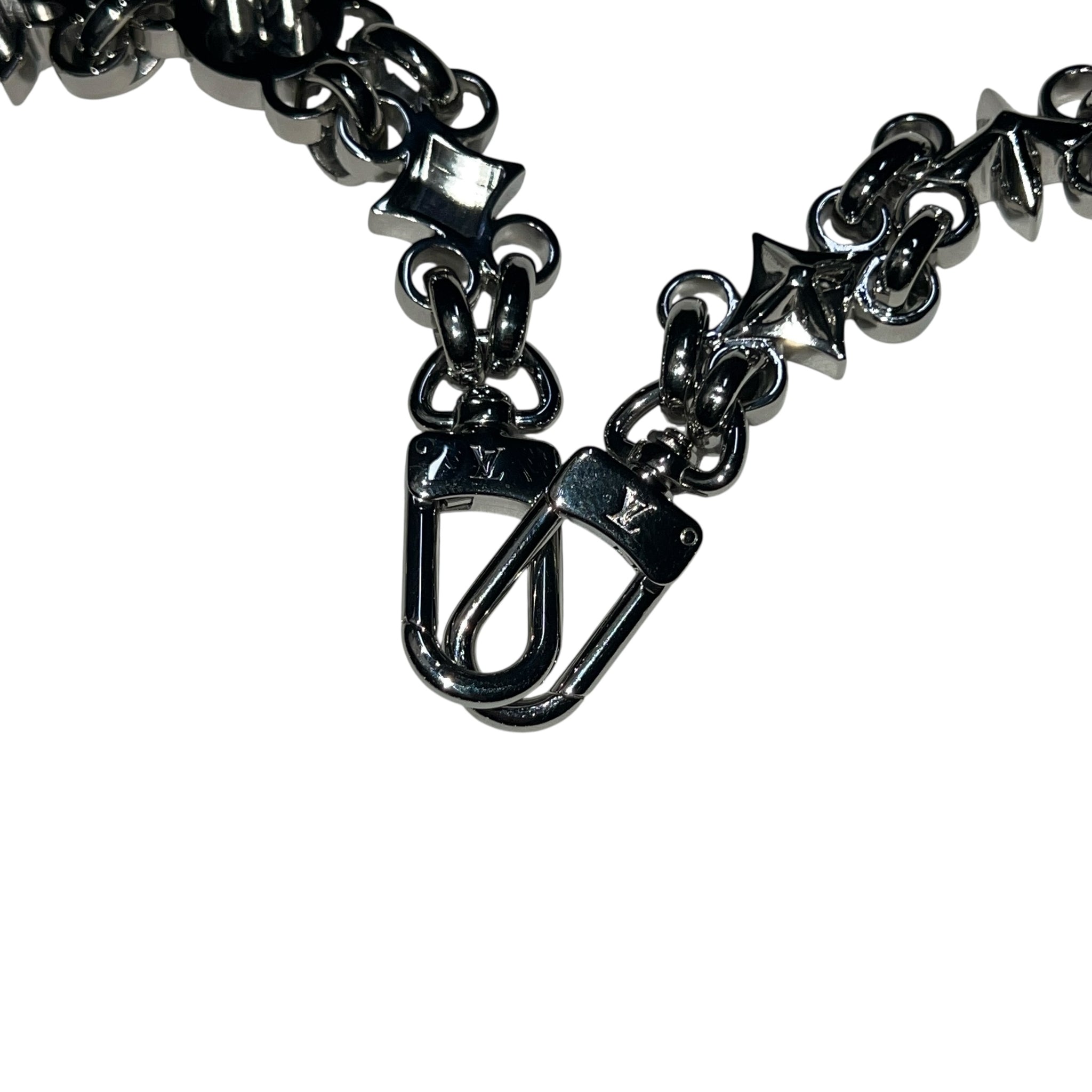 LOUIS VUITTON Silver Monogram Bag Charm My Flower Chain