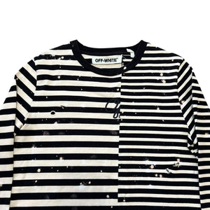 OFF WHITE 2015SS Distressed Border L/S T-Shirts