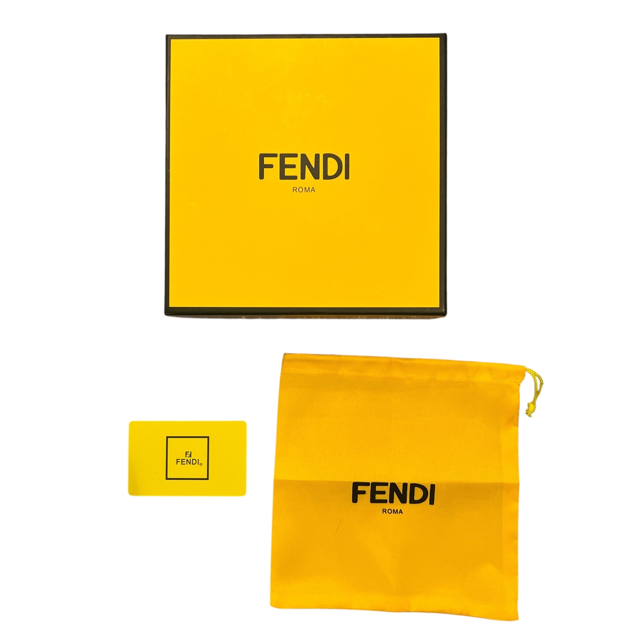 FENDI FF Zucca Canvas Leather Belt