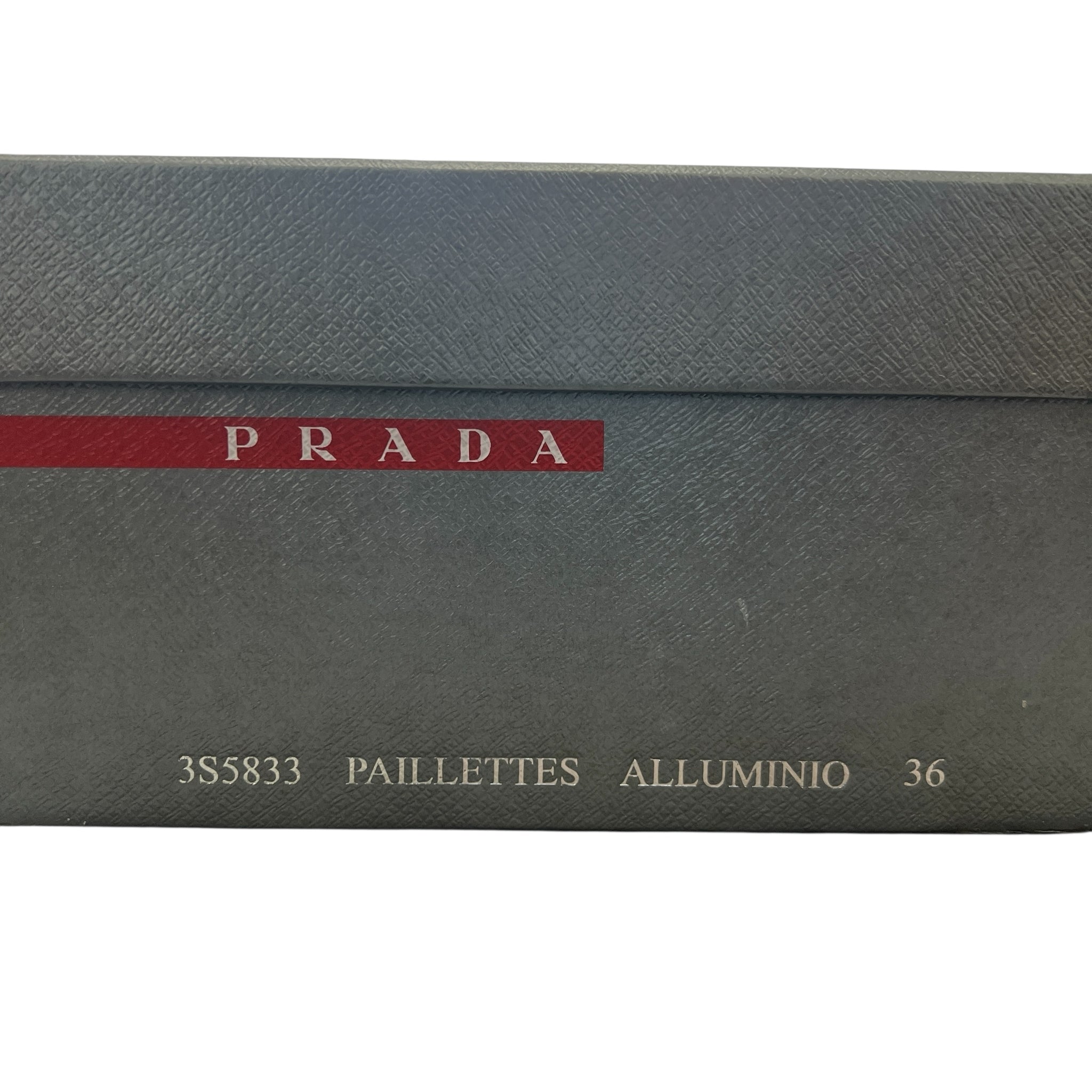 PRADA SPORT “PAILLETTES ALLUMINIO” Silver Sequin Slip-On Loafers (Linea Rossa)