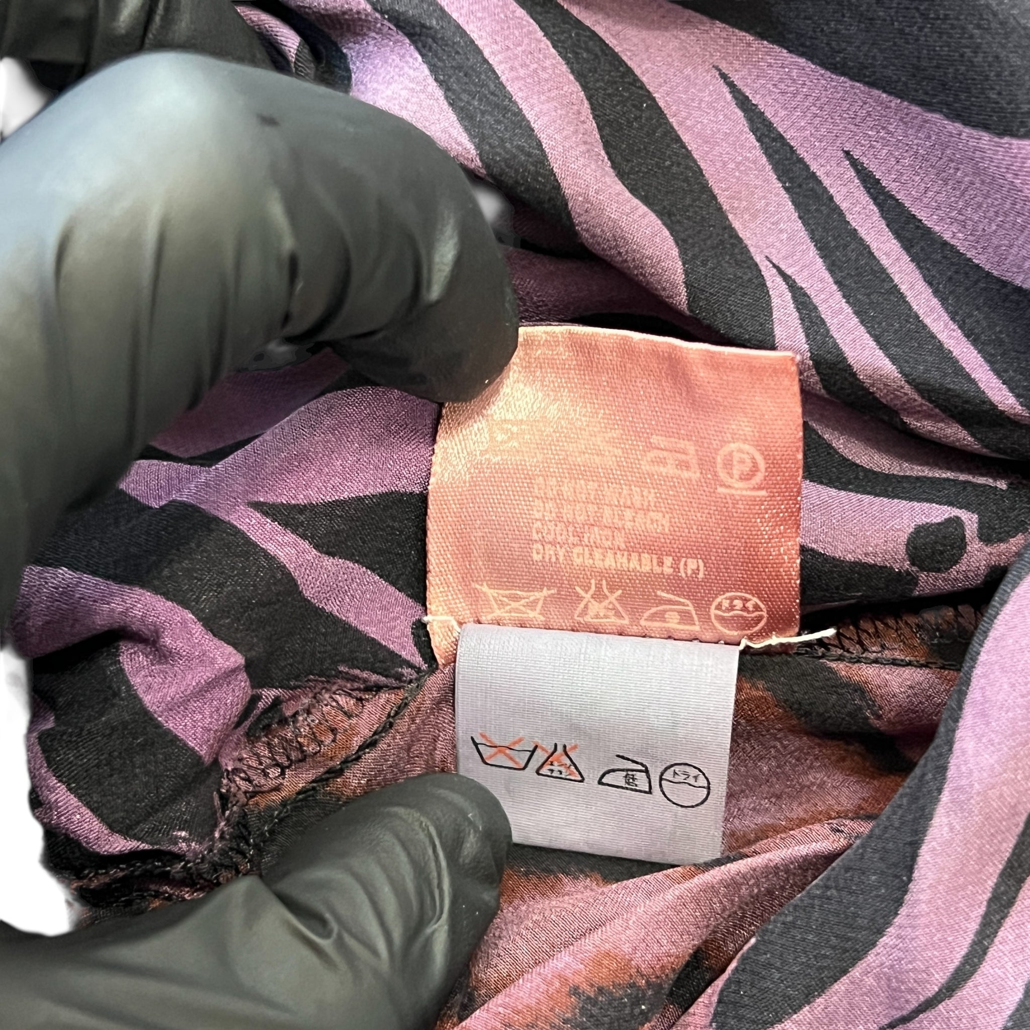 ESCADA ヴィンテージ シルク ブレザーシャツ レオパードパープル / ESCADA Vintage Silk Blazer Shirts Leopard Purple