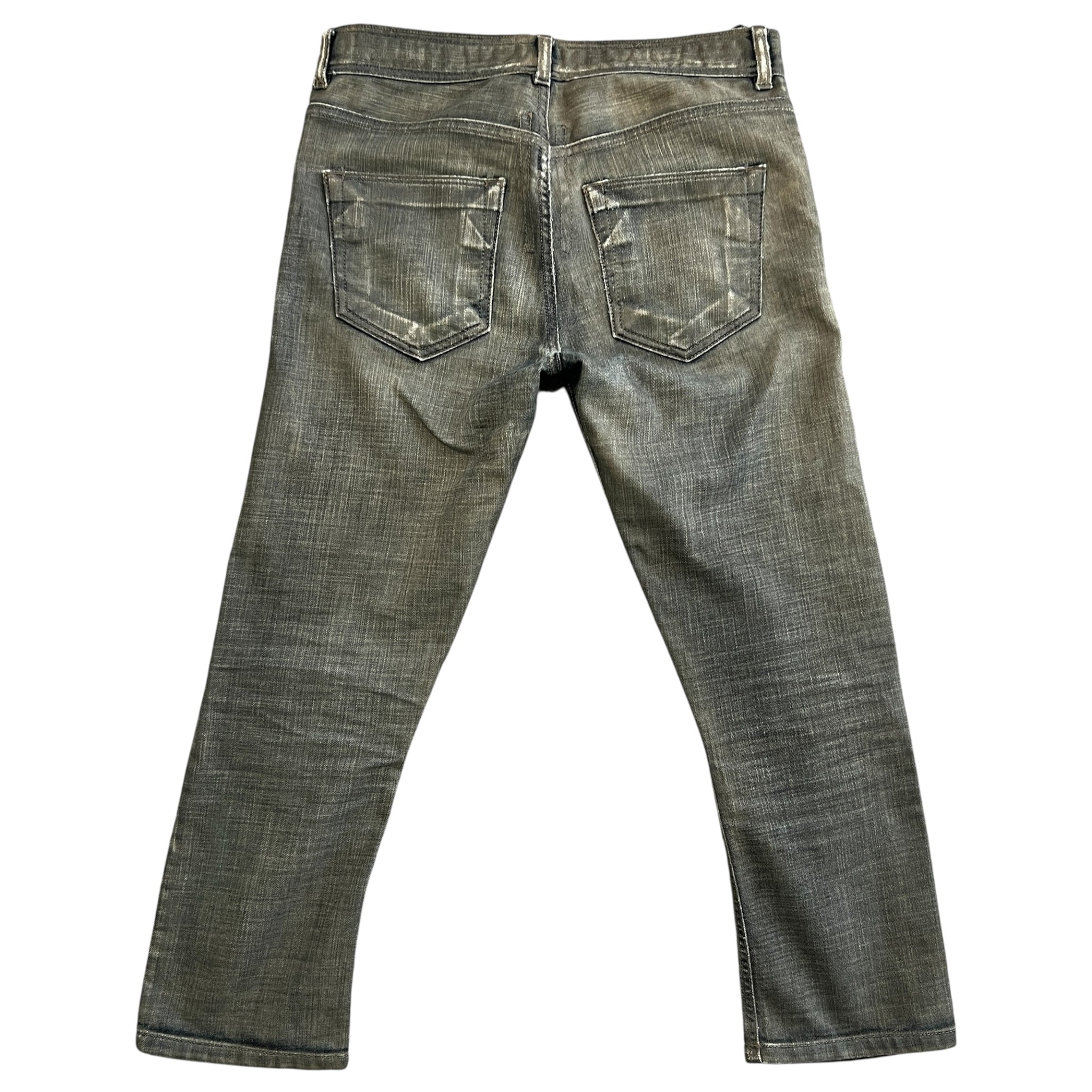 RICK OWENS DRKSHDW Vintage Effect Overdyed Cropped Denim Pants