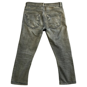RICK OWENS DRKSHDW Vintage Effect Overdyed Cropped Denim Pants