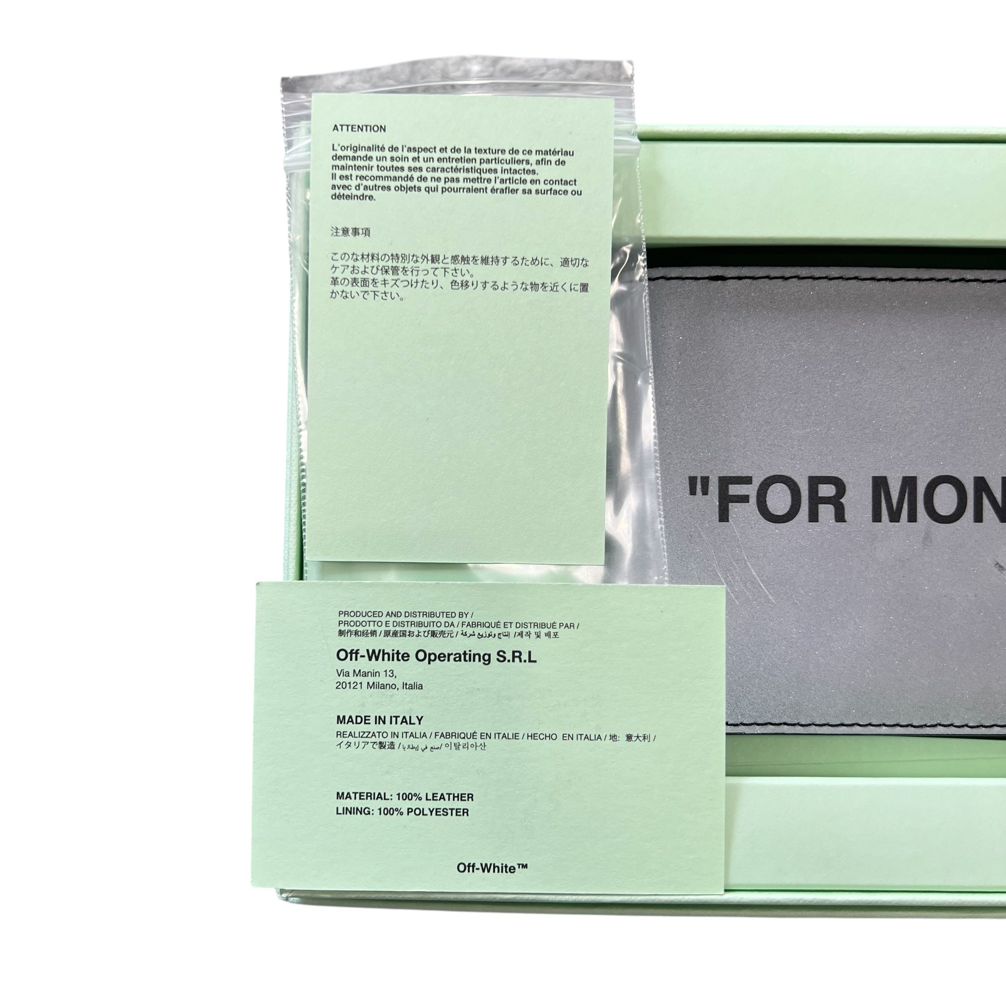 OFF-WHITE c/o Virgil Abloh "FOR MONEY" Bifold Wallet
