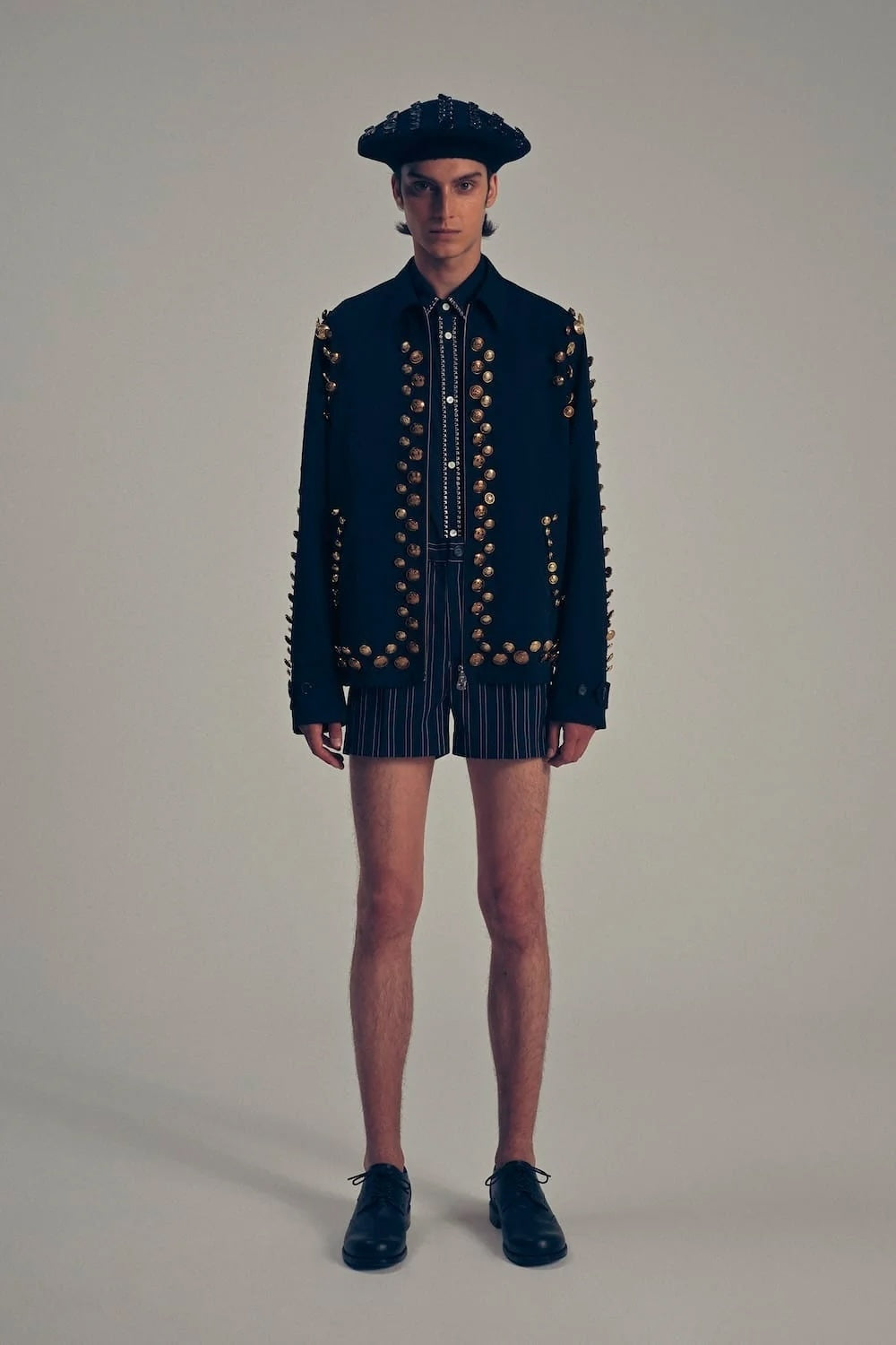 TAKAHIROMIYASHITA The Soloist. 2025SS Zip-Up Brit Jacket With Black Buttons