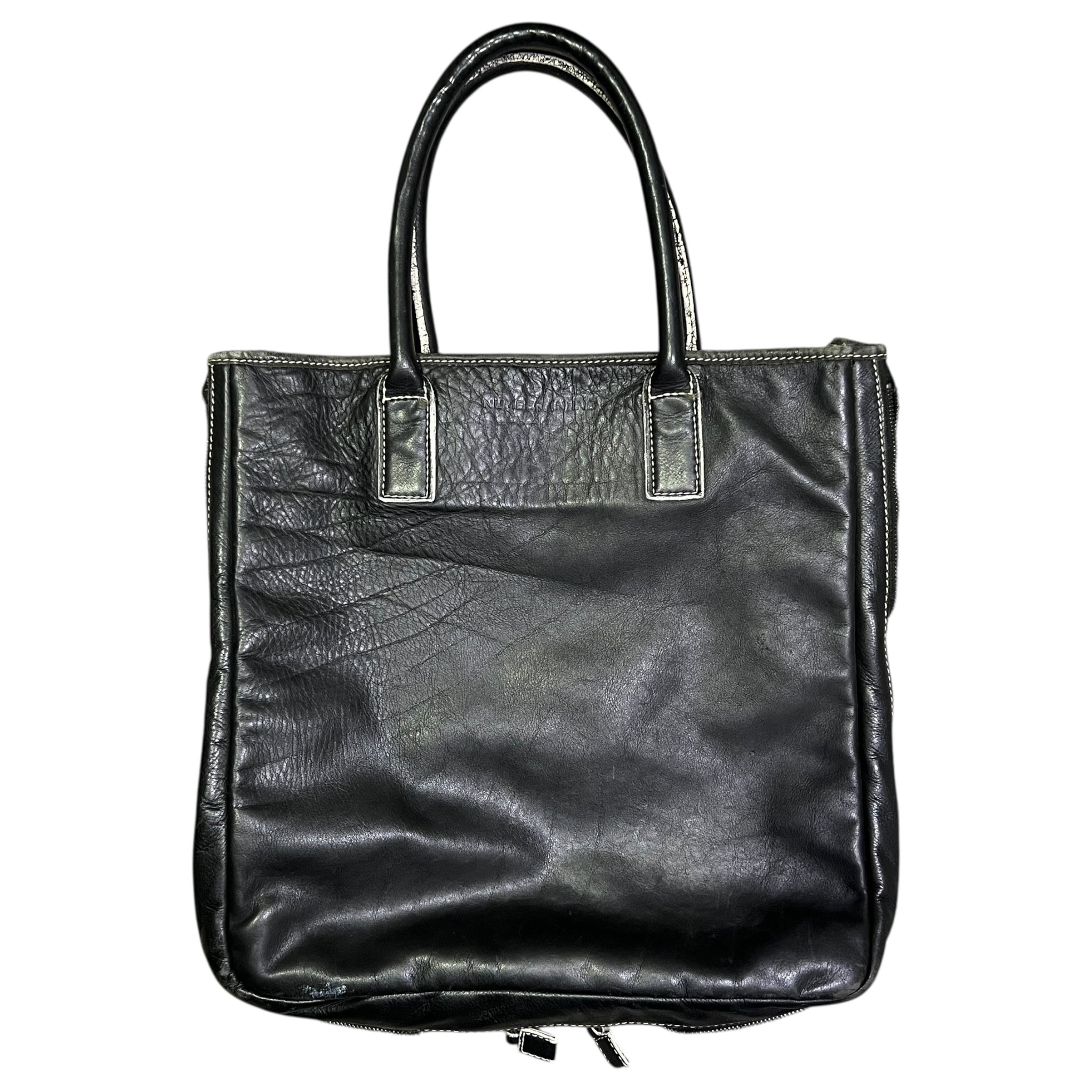NUMBER (N)INE 2000's Archive Leather Expandable Tote Bag