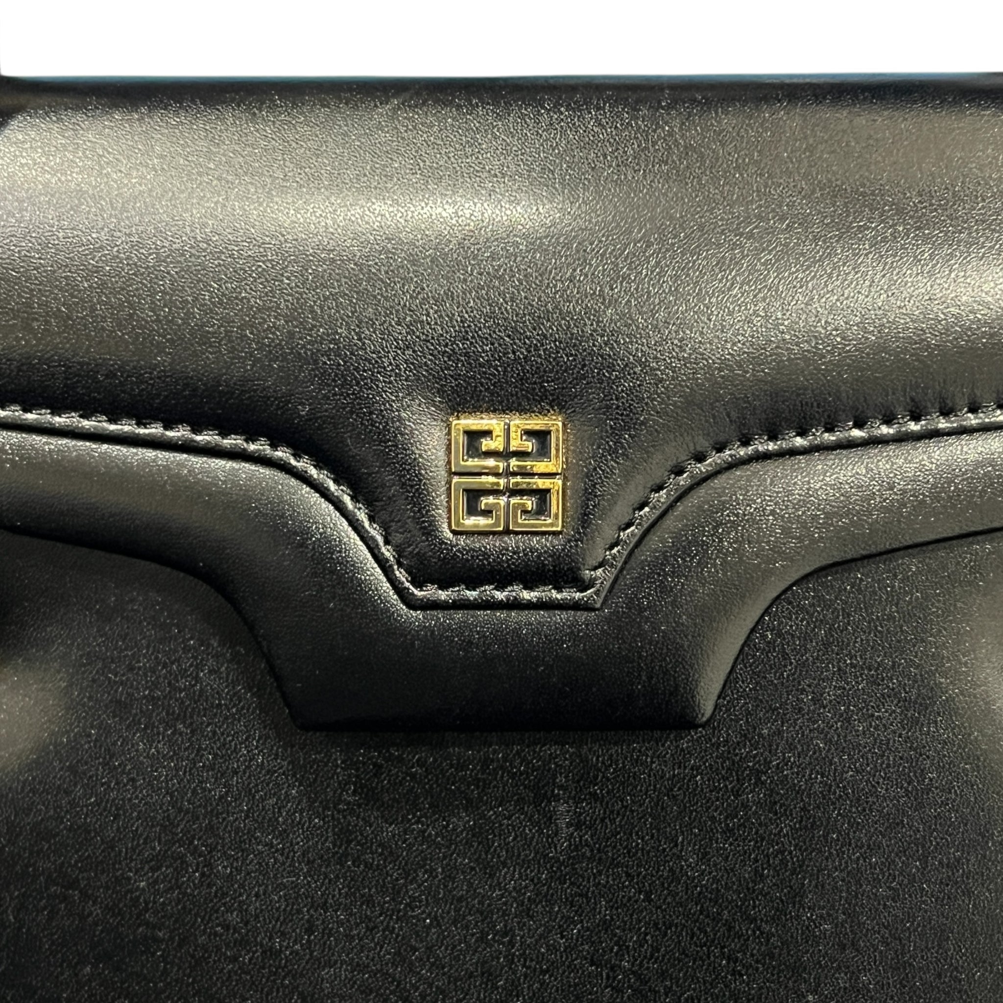 GIVENCHY Leather Logo Plate Hand Bag