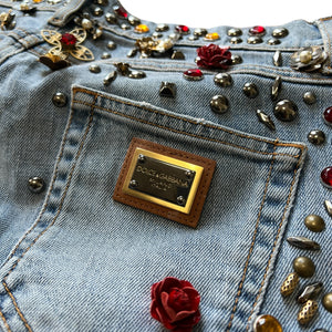 DOLCE&GABBANA 2015SS Embellished Denim Pants