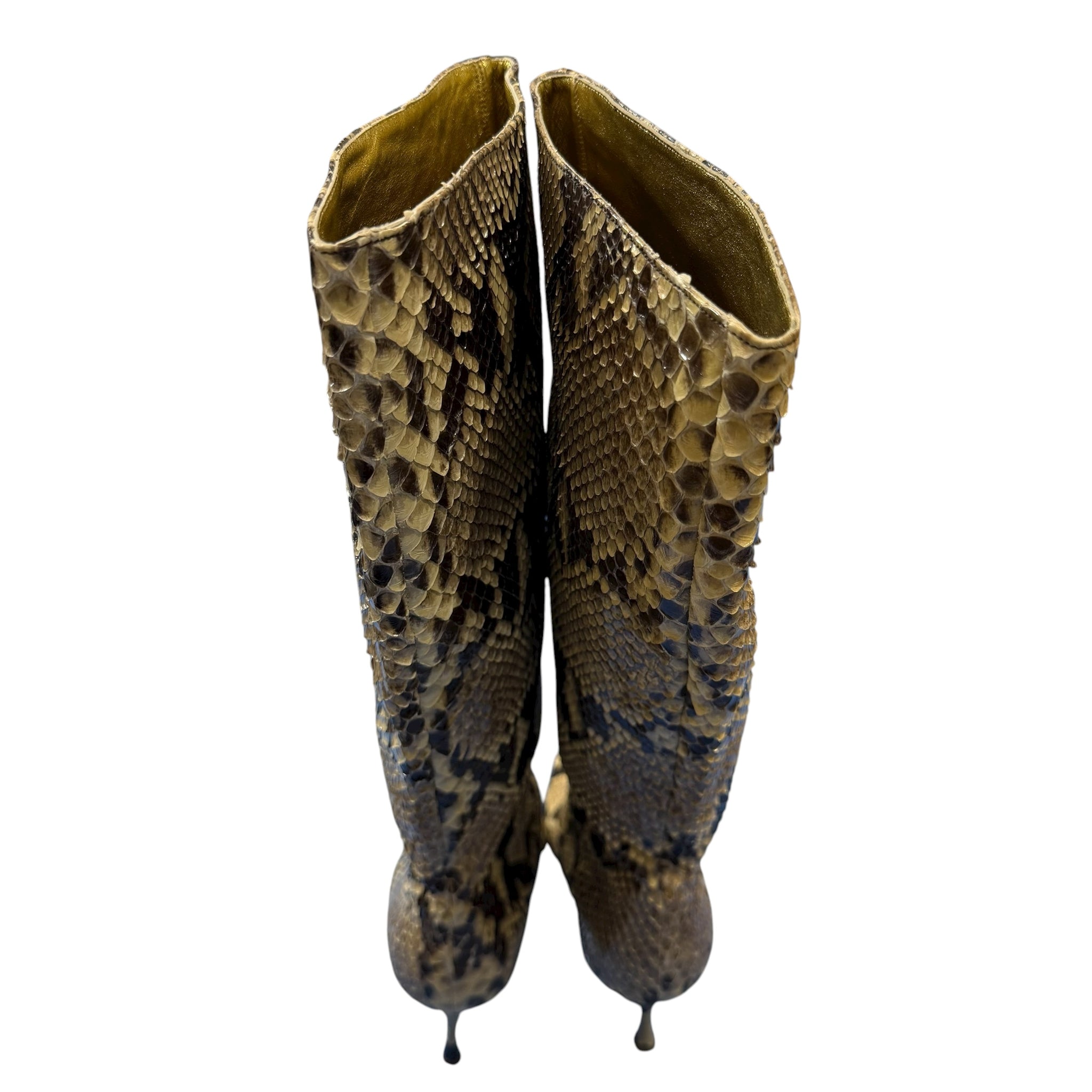DOLCE&GABBANA 2000s python leather heel boots