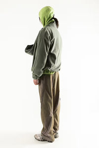 POST ARCHIVE FACTION (PAF) 4.0+ 'CENTER' HOODIE / OLIVE GREEN