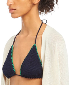 MIU MIU Beads Strap Woven Lace Bikini
