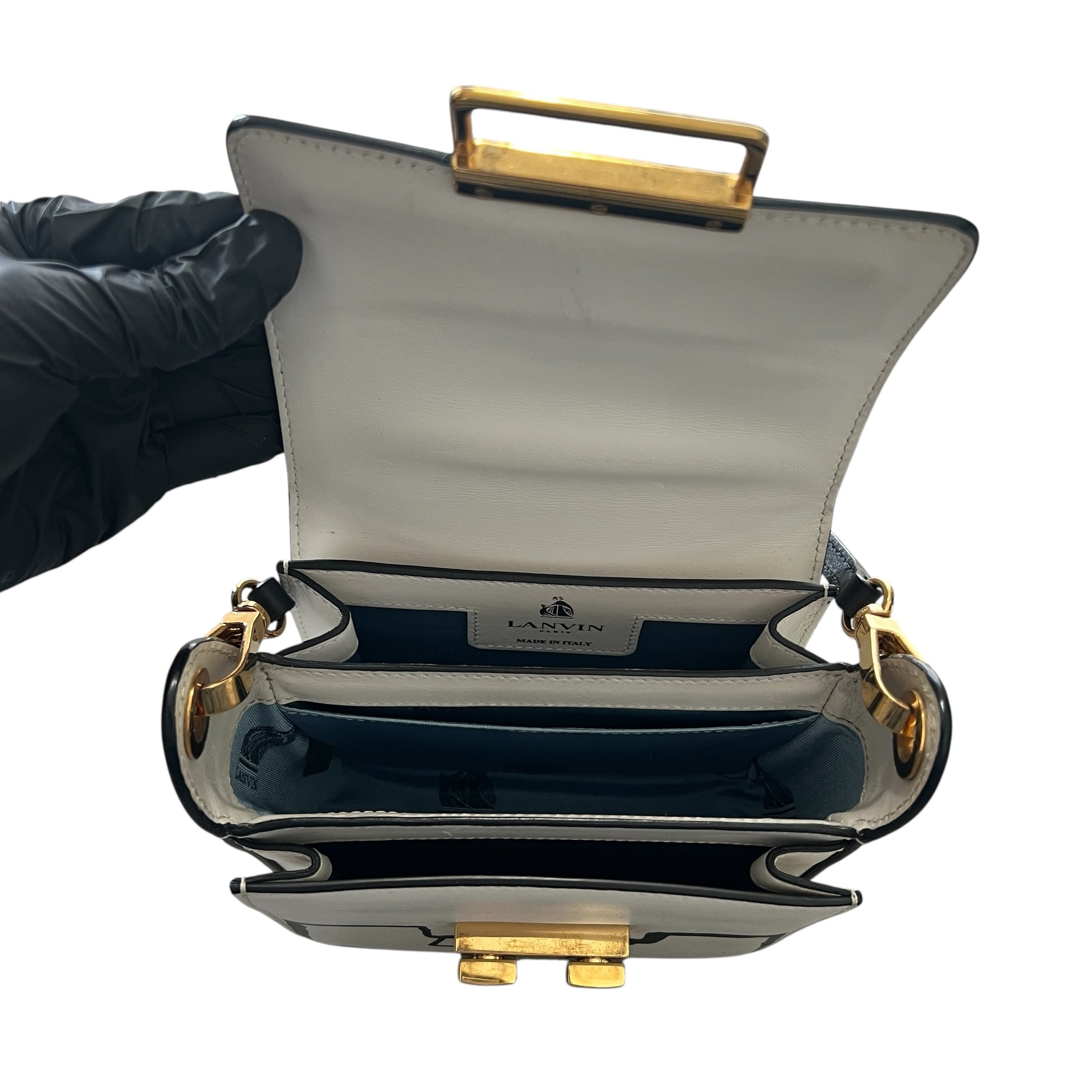 LANVIN 2016SS × Alber Elbaz  Trompe-l'oeil Graffitied Leather Shoulder Bag