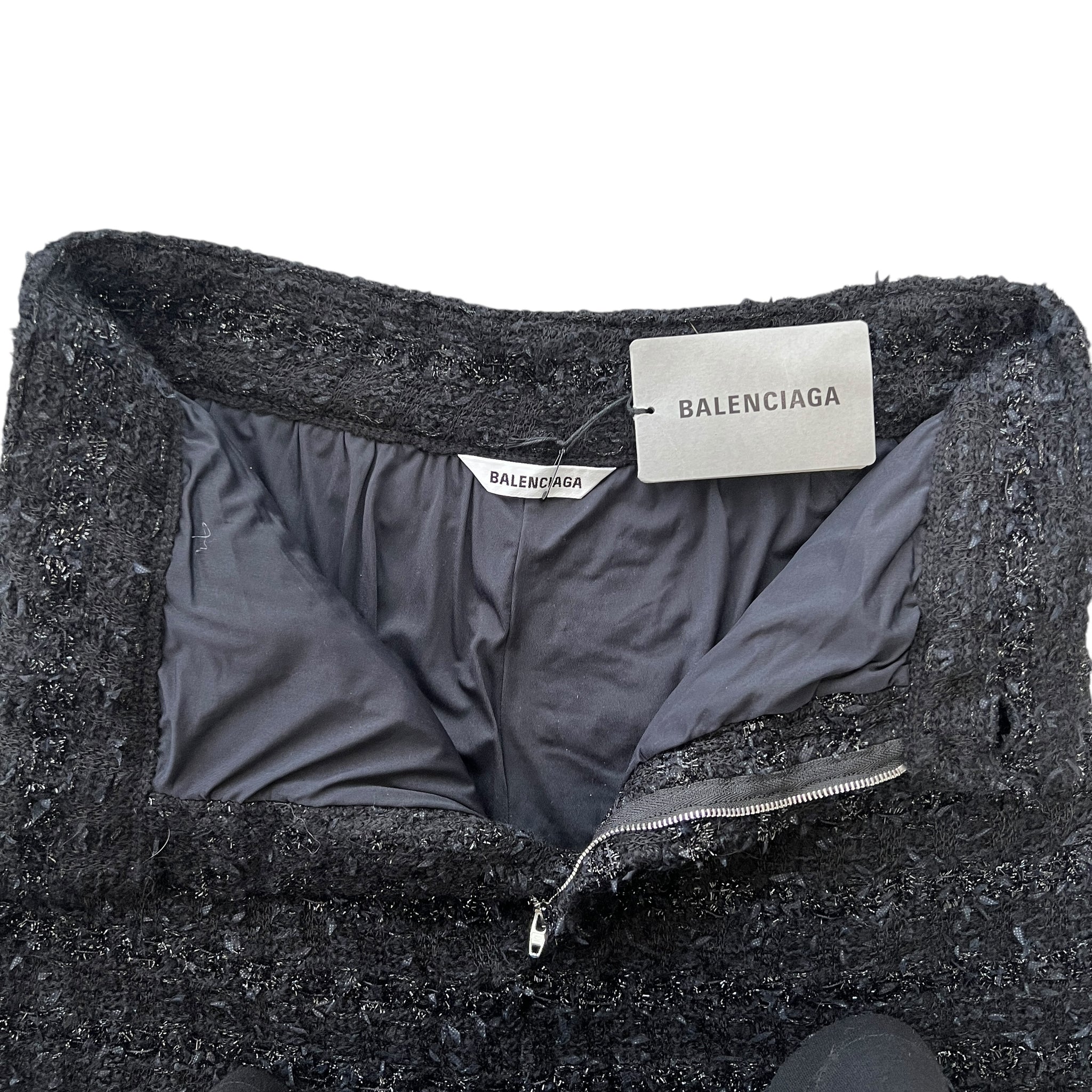 BALENCIAGA 2022AW DEMNA GVASALIA Textured Tweed Knit Baggy Pants LOOK PHOTO 28