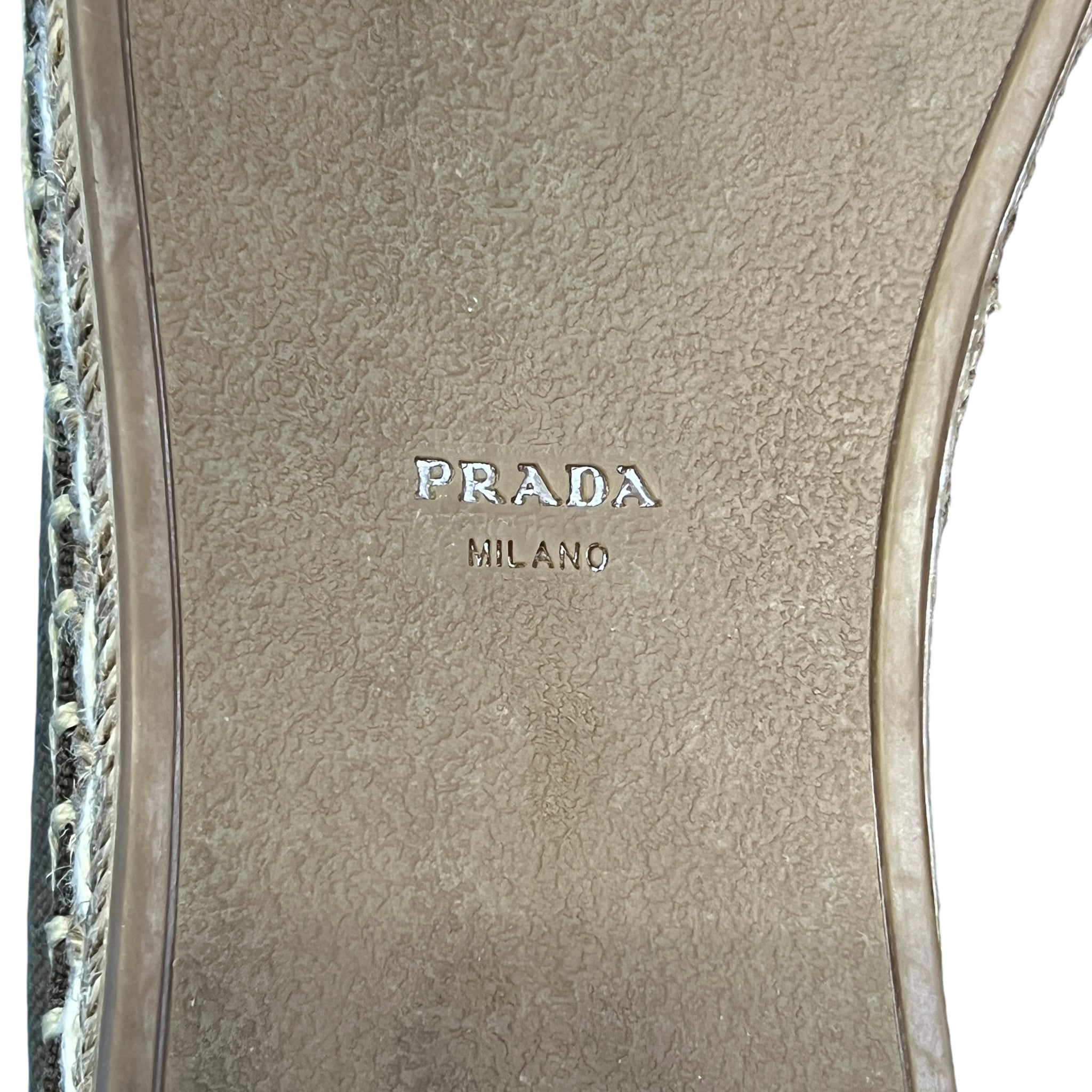 PRADA Canvas Oval Logo Espadrilles