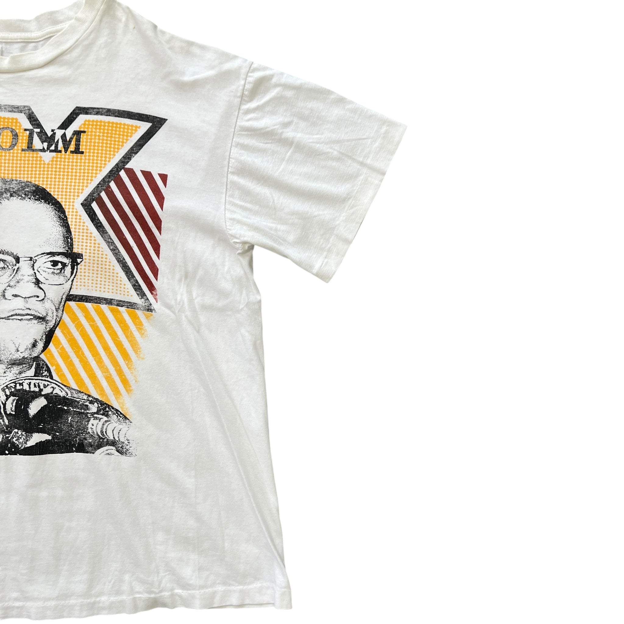 90sVintage MALCOM X Silkscreen Printed S/S T-Shirts