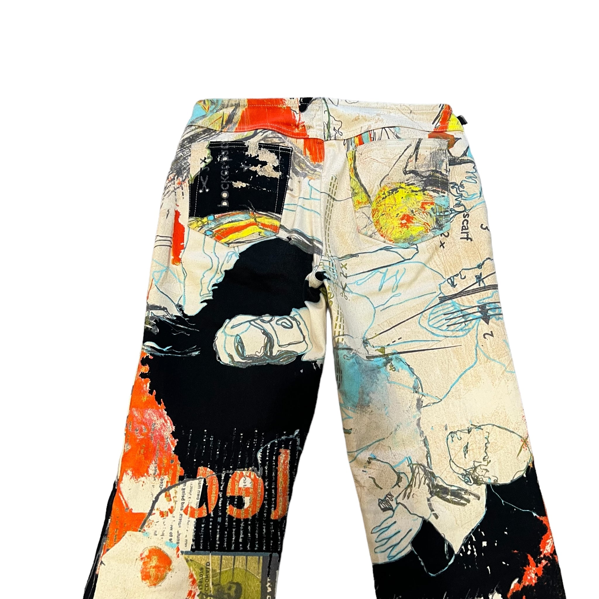 JUST CAVALLI Vintage Boots Cut Painting Pants