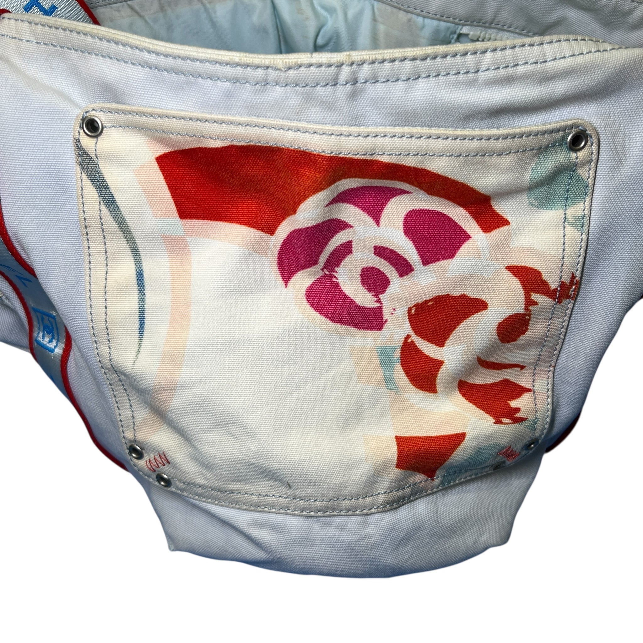 CHANEL " SPORTS / SURF LINE " High Summer Camellia Canvas Tote Bag Shoulder Bag