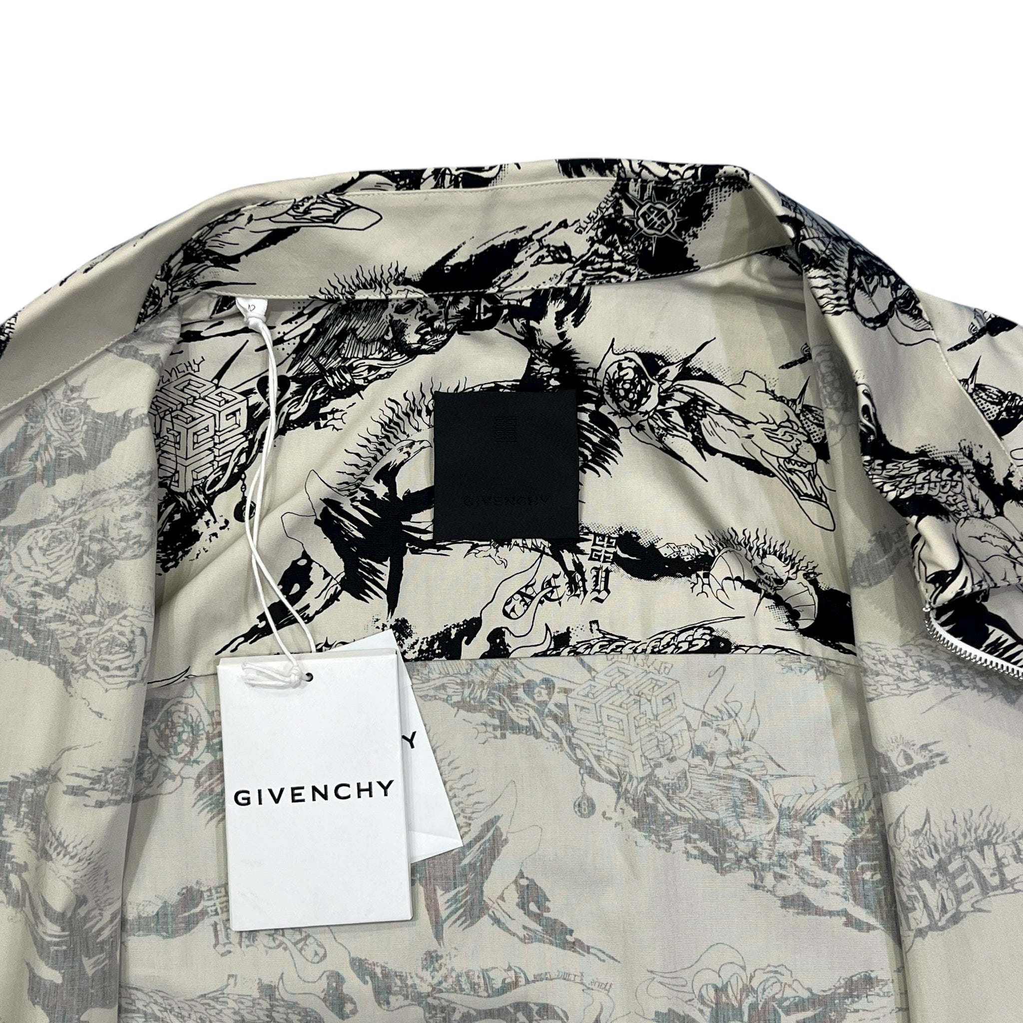 GIVENCHY 2021SS Matthew M. Williams Zip-Up Tiger Camo White Tattoo S/S Shirts