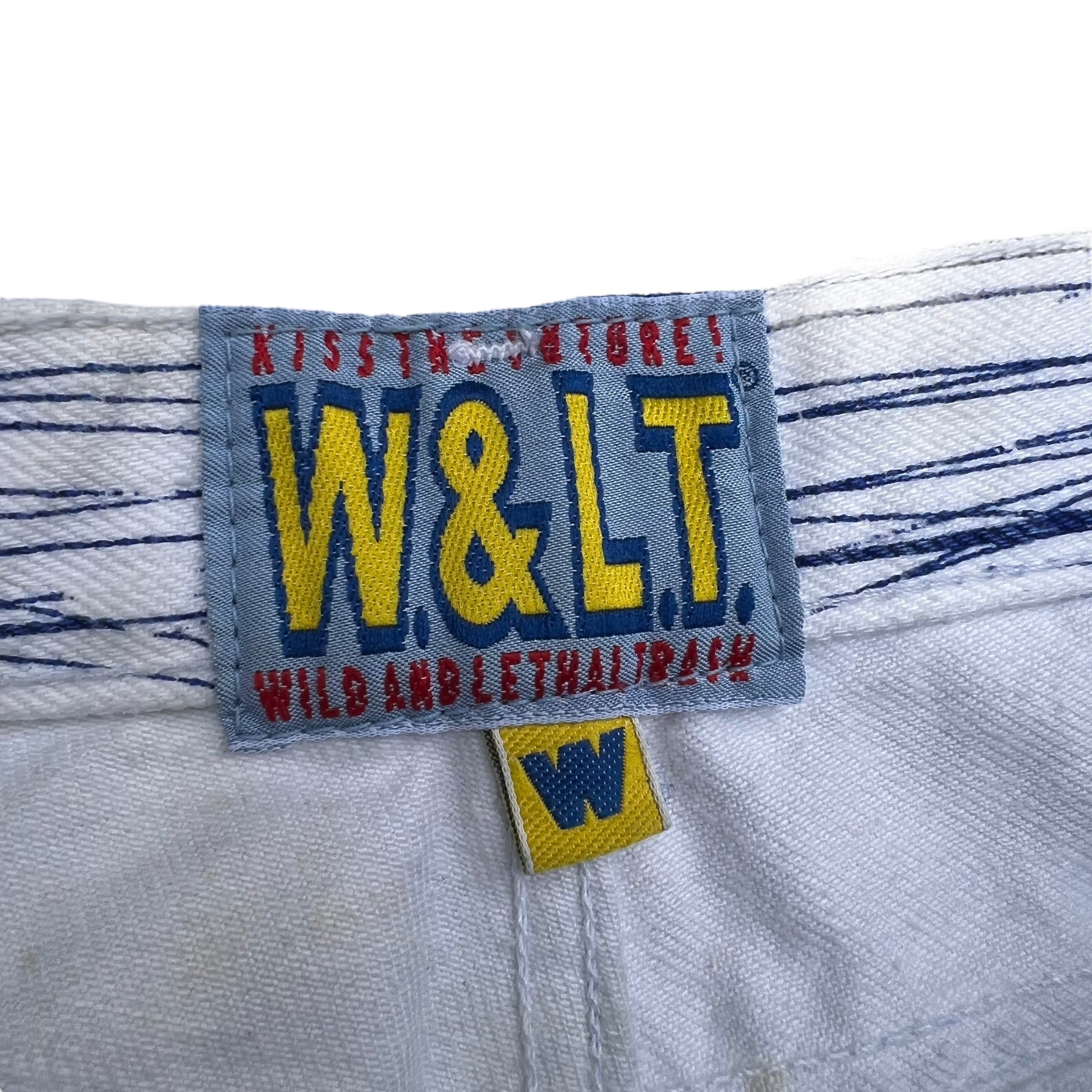 W&LT 1997AW GRAFFITI DENIM PANTS WHITE WALTER VAN BEIRENDONCK
