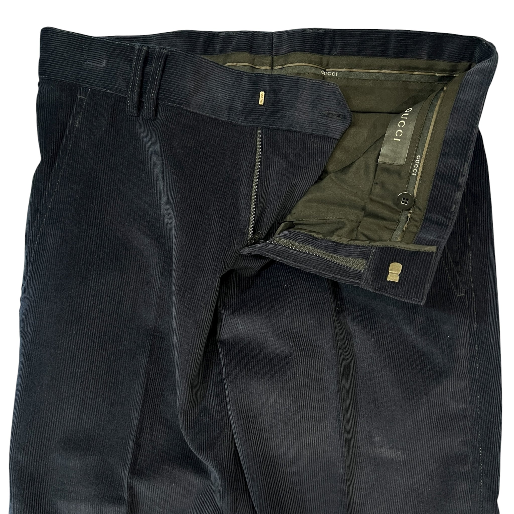 GUCCI Corduroy Flare Trousers Navy
