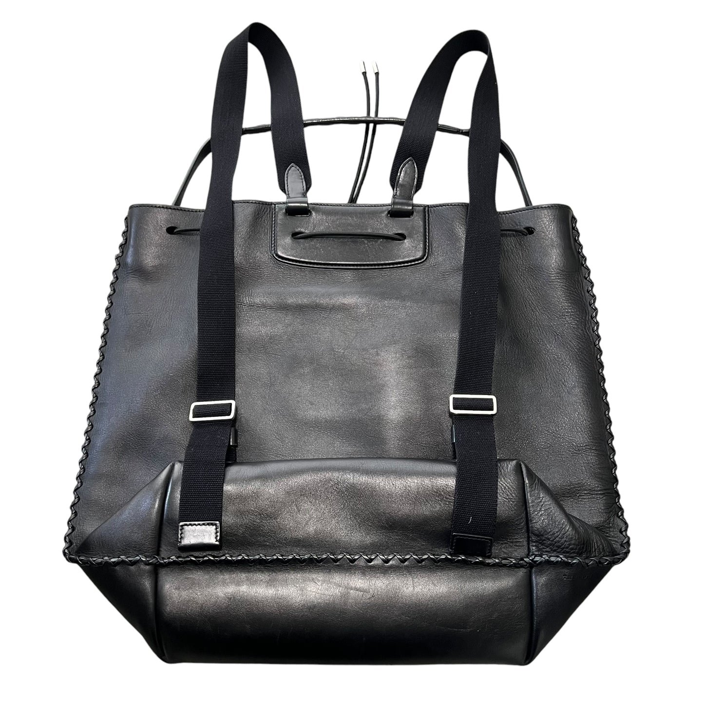 THE ROW Black  Leather 2Way Backpack Tote Bag