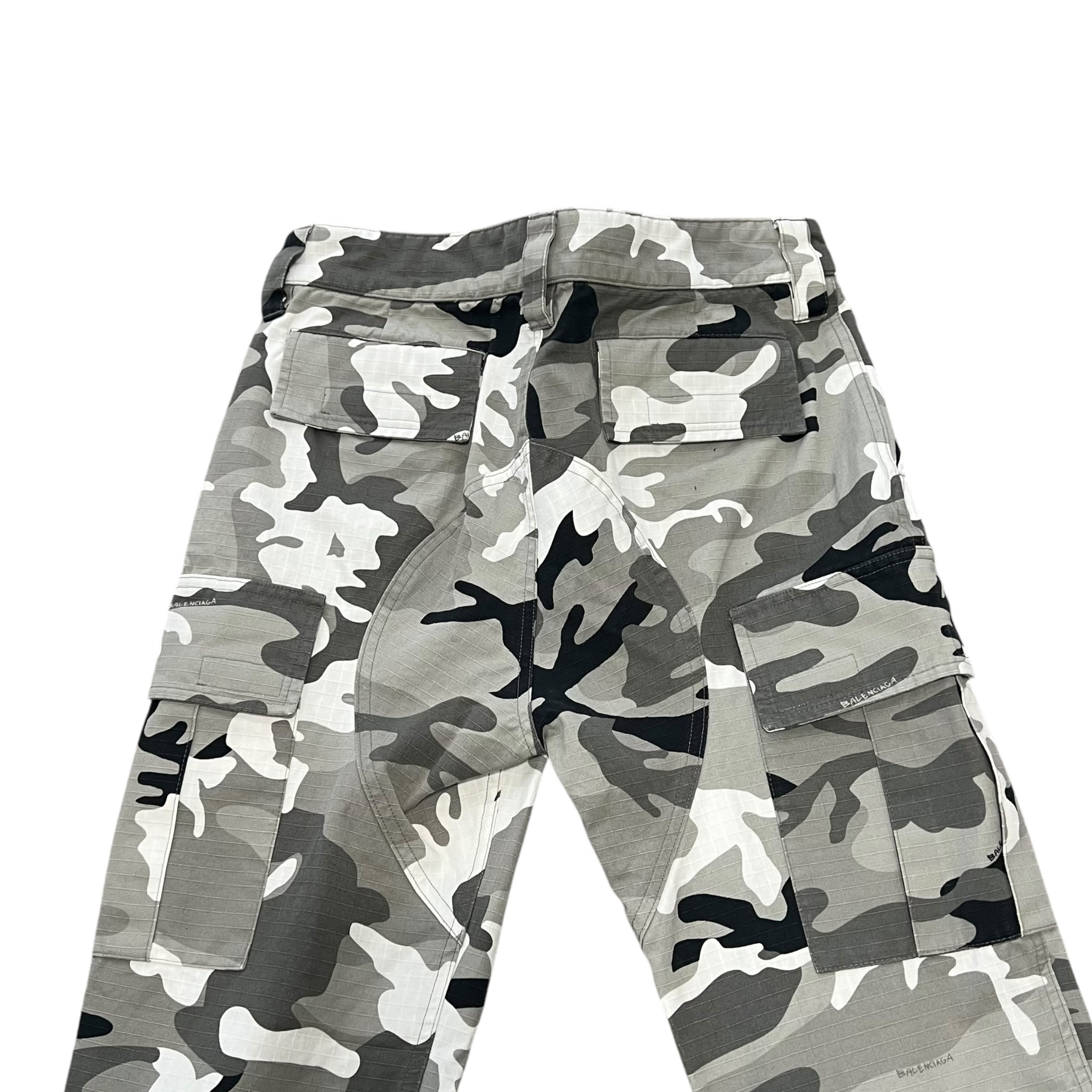 BALENCIAGA Demna Gvasalia 2021 FW Fitted Camo Cargo Pocket Pants