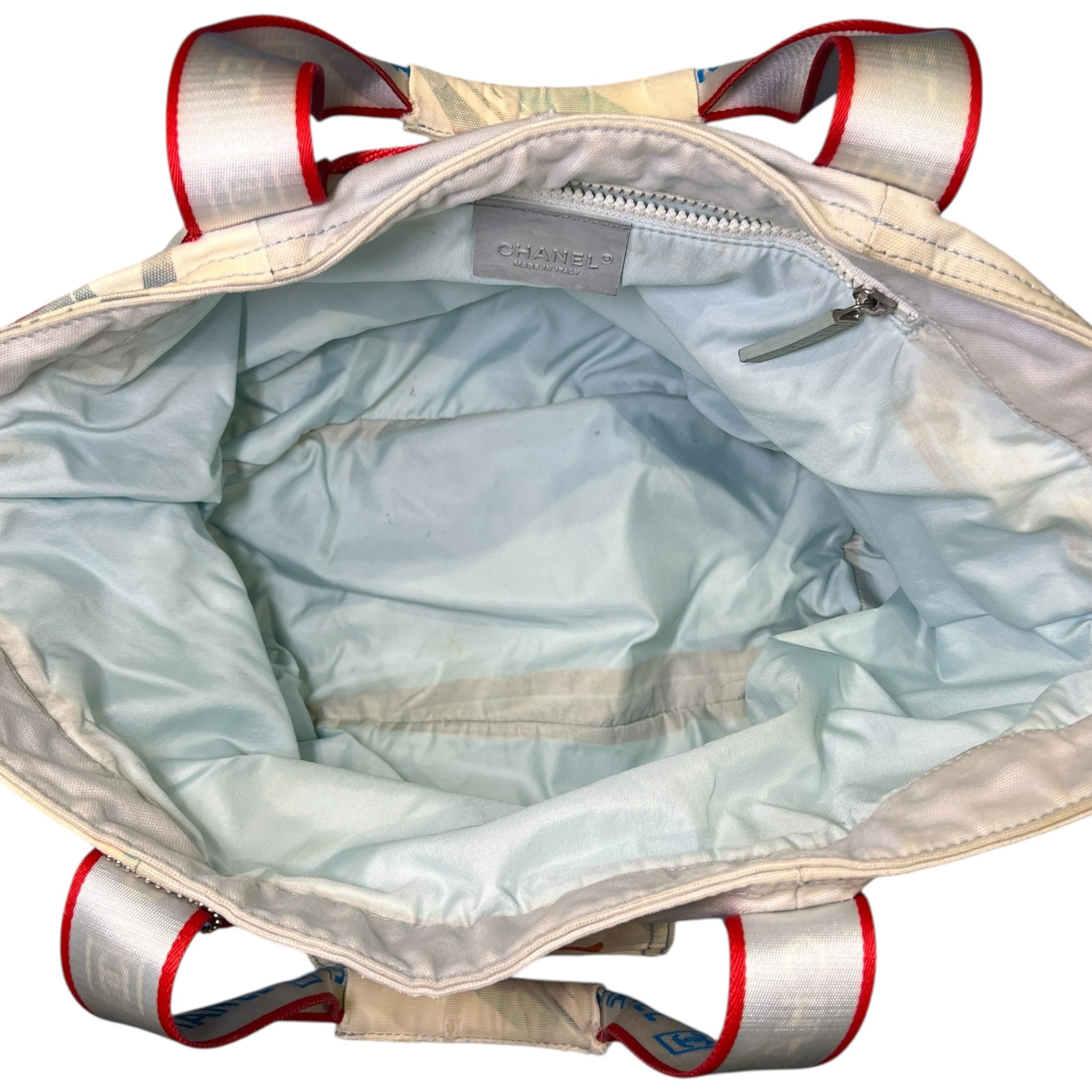 CHANEL " SPORTS / SURF LINE " High Summer Camellia Canvas Tote Bag Shoulder Bag