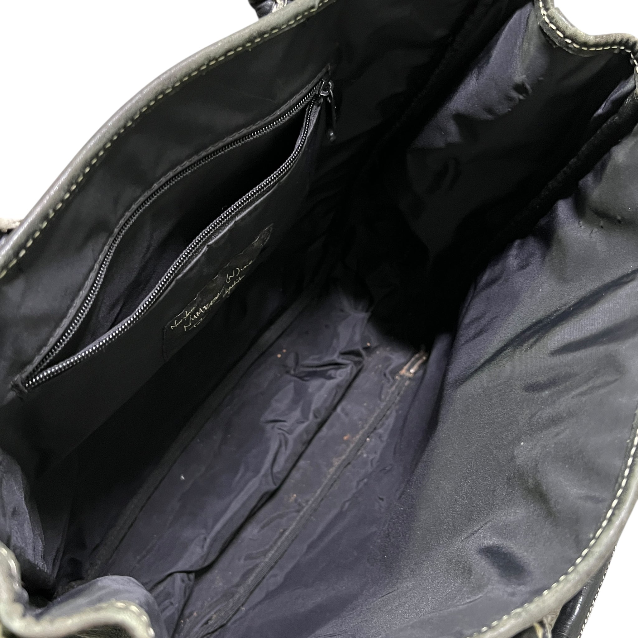 NUMBER (N)INE 2000's Archive Leather Expandable Tote Bag