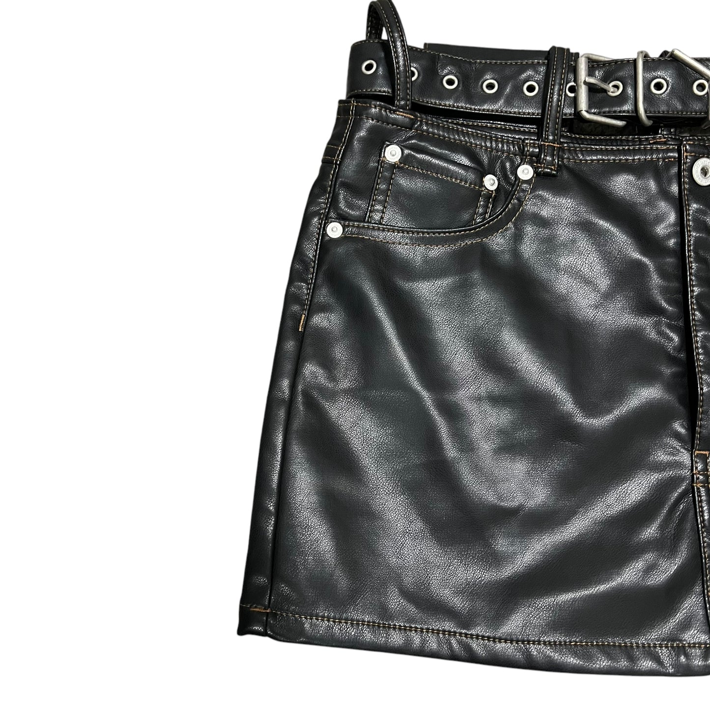 Y/PROJECT PVC Leather Belt Mini Skirts