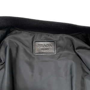 PRADA Raf Simons 21AW Rum Skin Triangle Nappa Leather Oversized Bomber Jacket