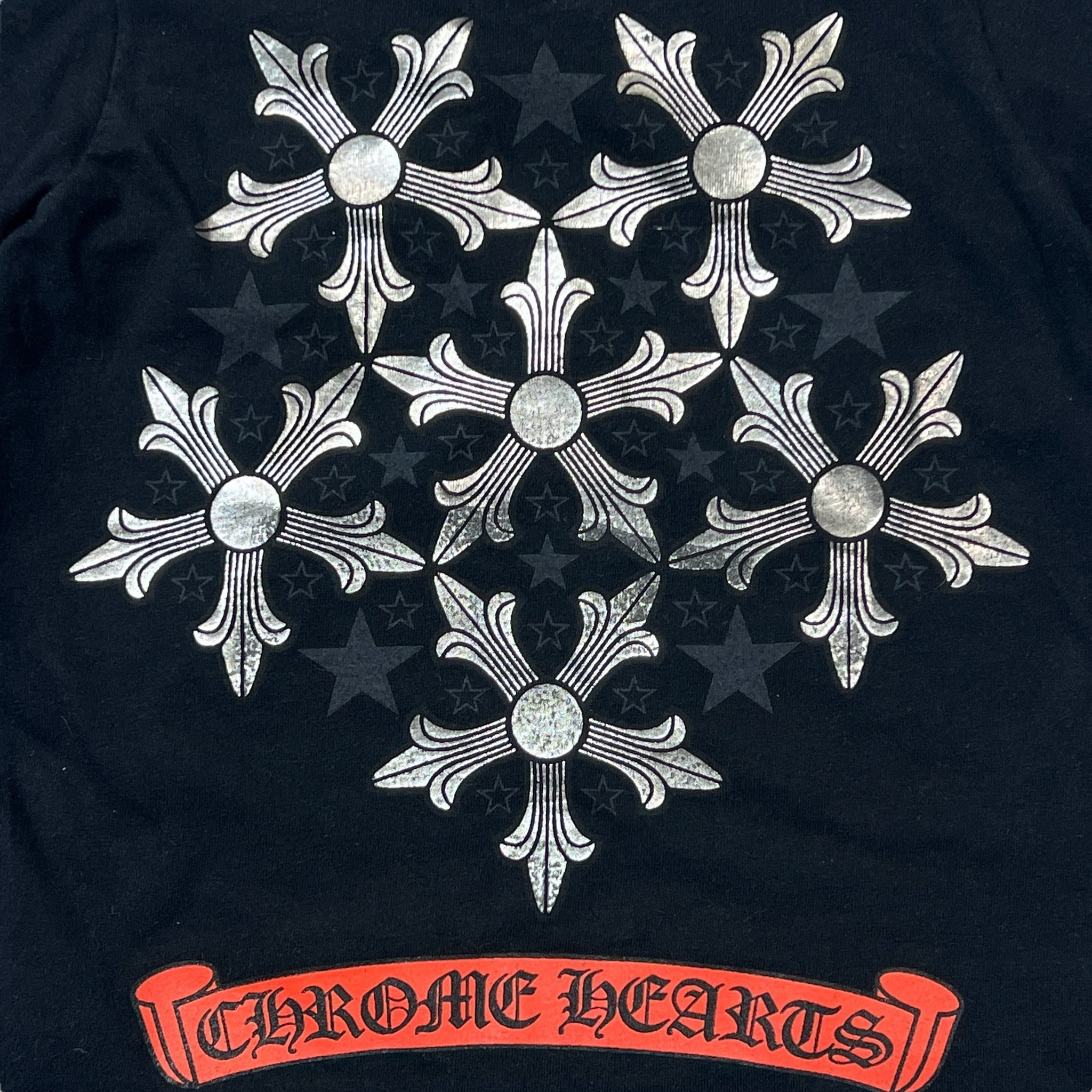 Chrome Hearts Metallic Ninja Stars Printed Kids T-Shirt