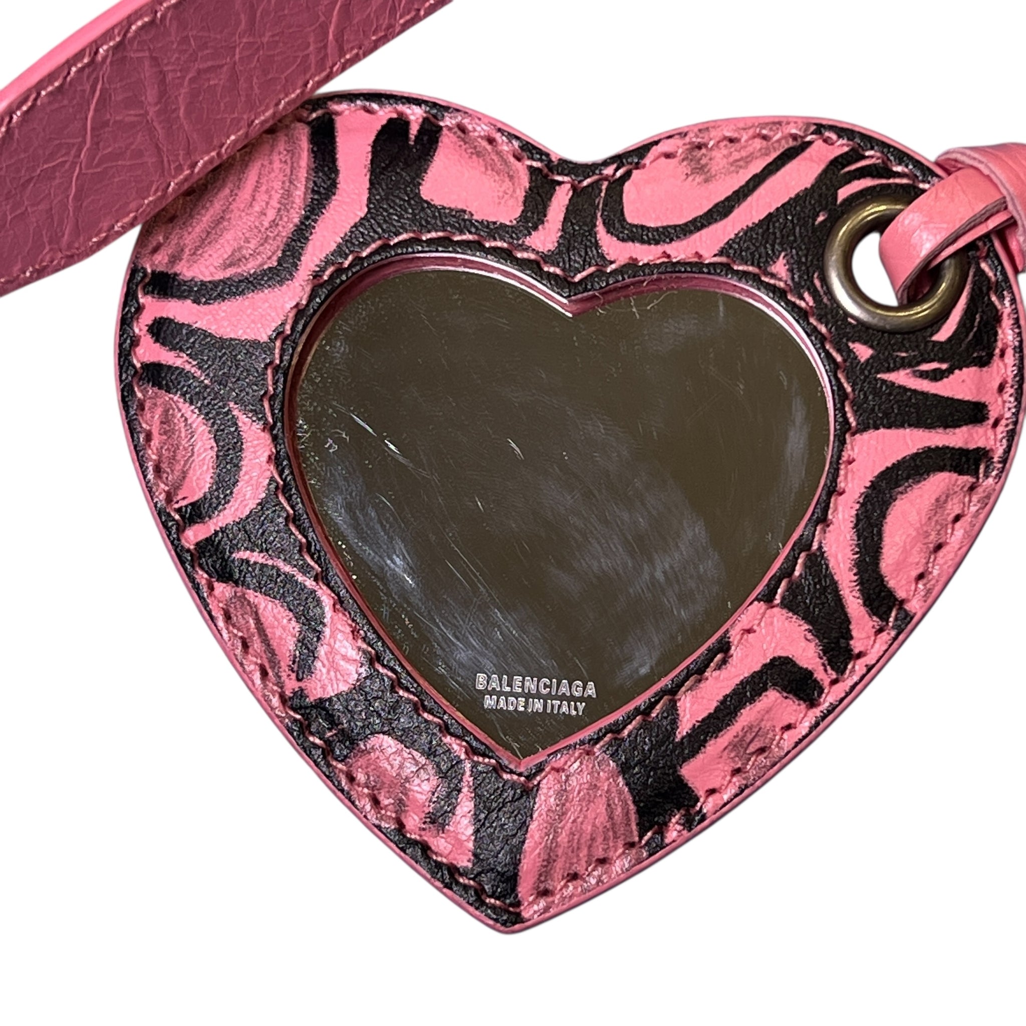 BALENCIAGA 2023SS Le Cagole XS Graffiti On Arena Lamb Shoulder Bag Sweet Pink