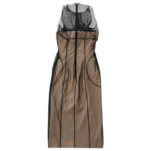GUCCI By TOM FORD 2001SS Runway Mesh Corset Bodycon Dress