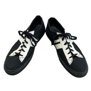 HELMUT LANG 1998 Canvas and Leather Combination Sneakers Black