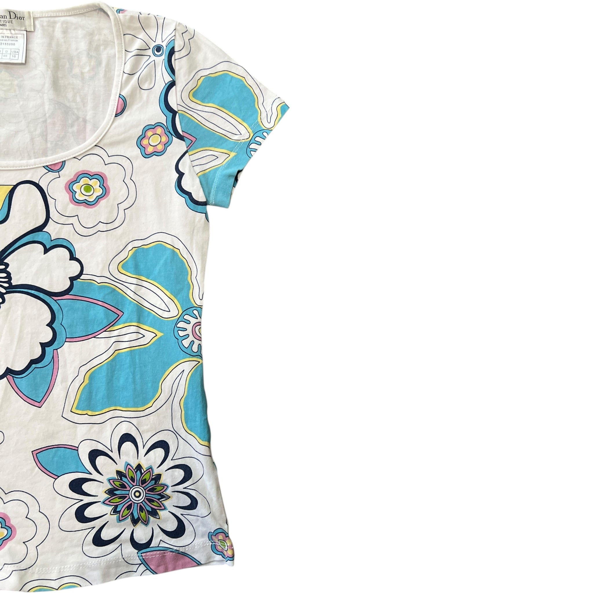Chirstian Dior John Galliano Printed Flower T-Shirts