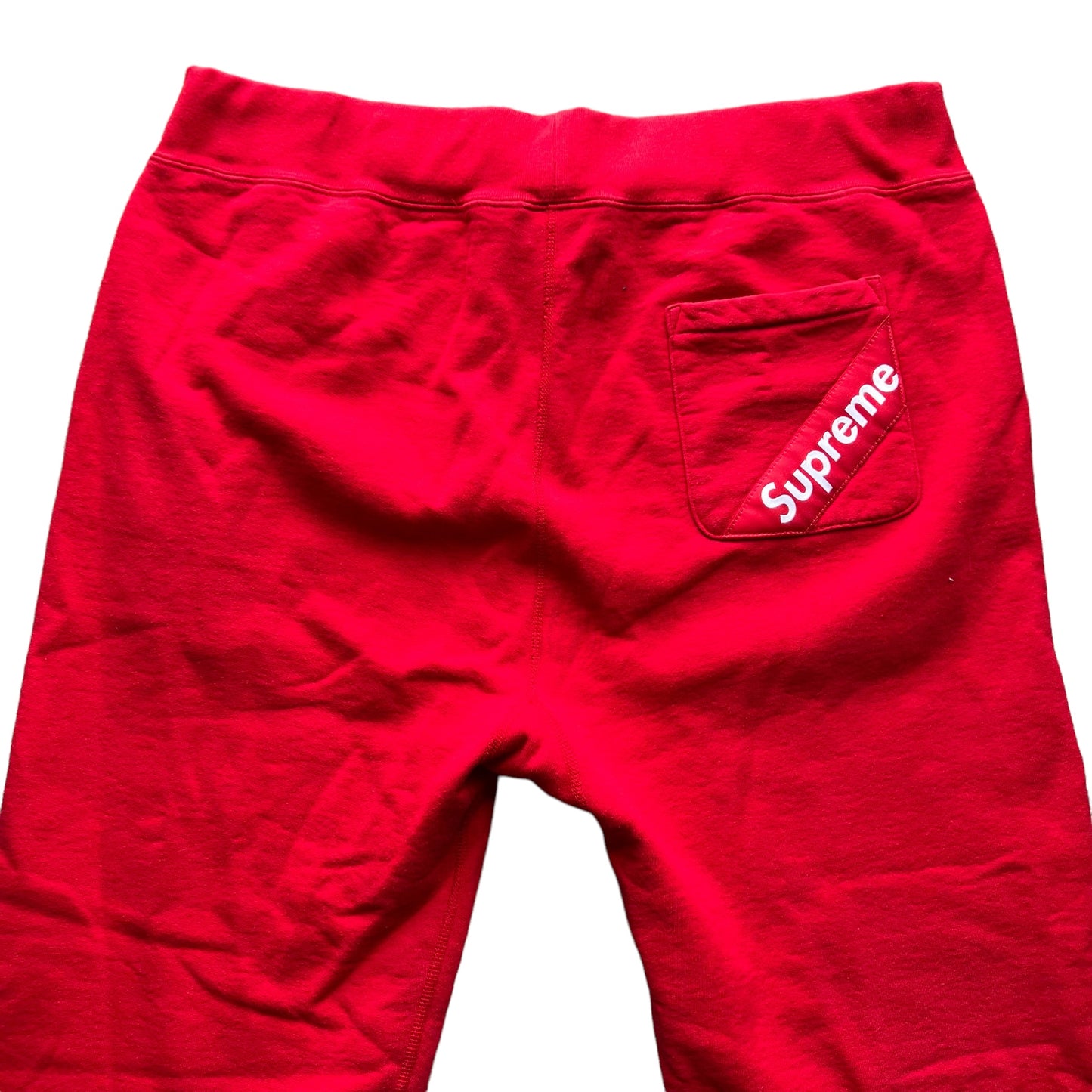 SUPREME back logo sweat pants red