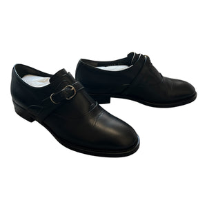 BALENCIAGA Single Buckle Leather Loafers