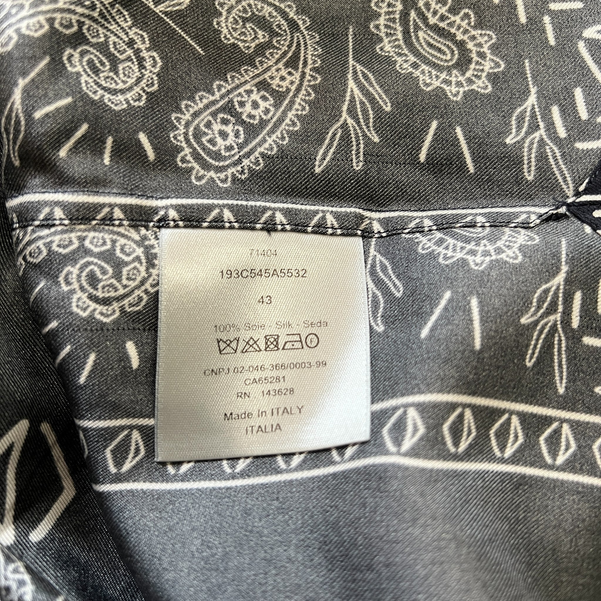 Dior 2022ss Paisley Print Silk Short Sleeve Shirt