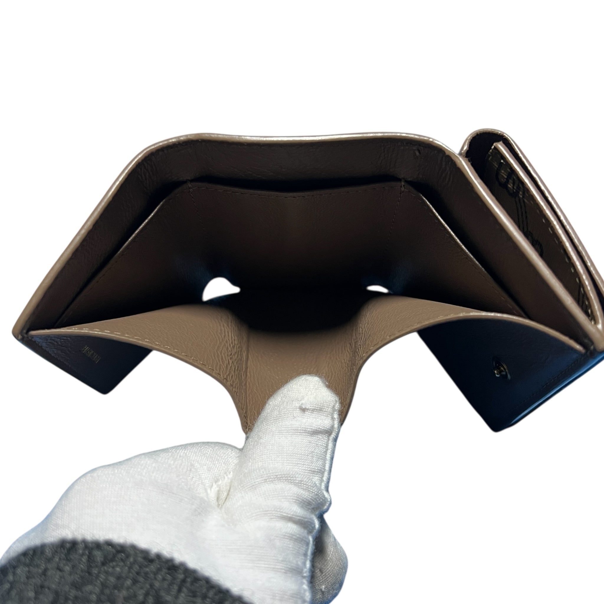 BALENCIAGA BB Logo Compact PVC Leather Wallet