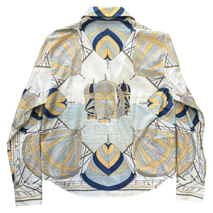 HERMES Margiela Vintage Silk Yacht Shirt with Star Mark Tag