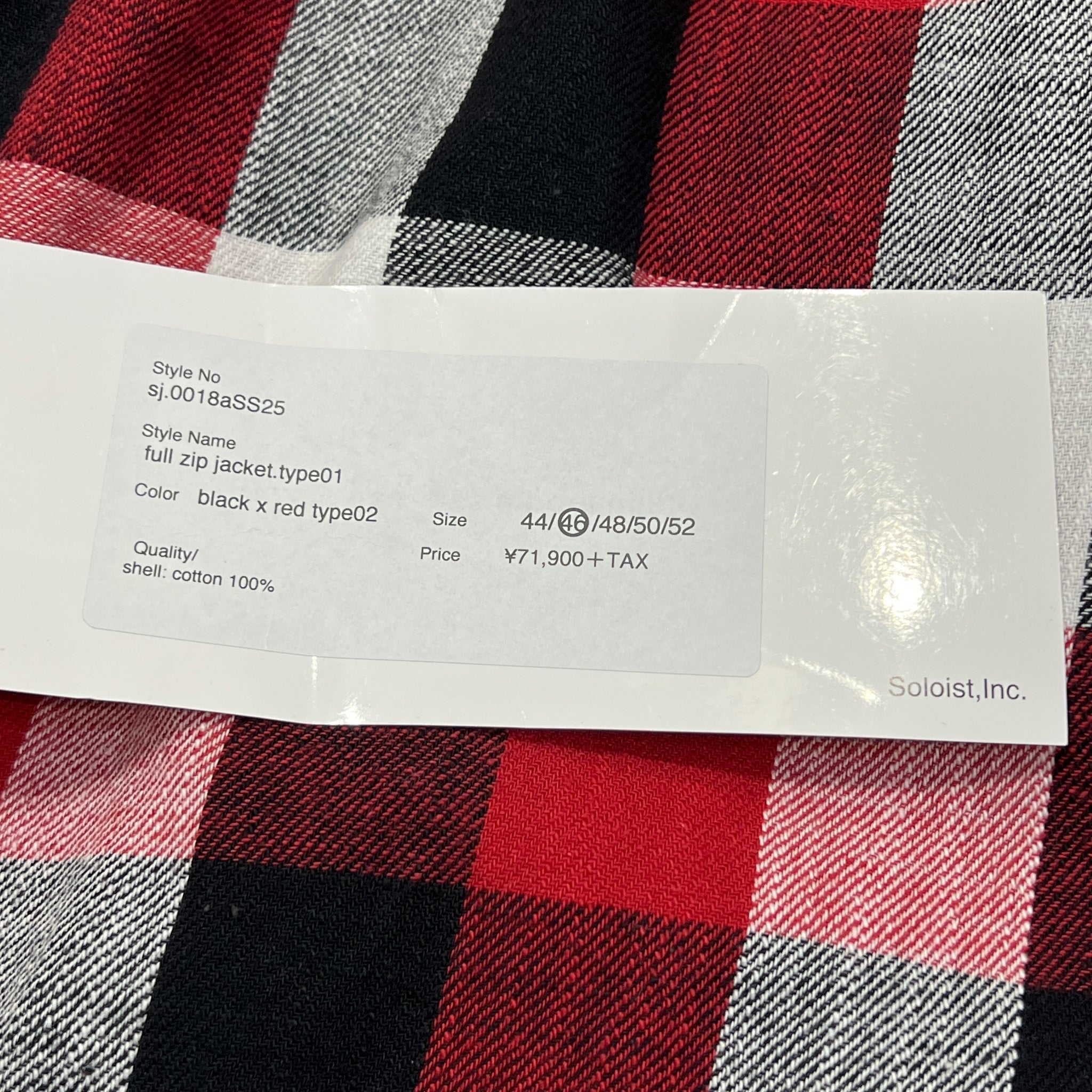 TAKAHIROMIYASHITA The Soloist. 2025SS Full Zip Jacket Type01 Black × Red