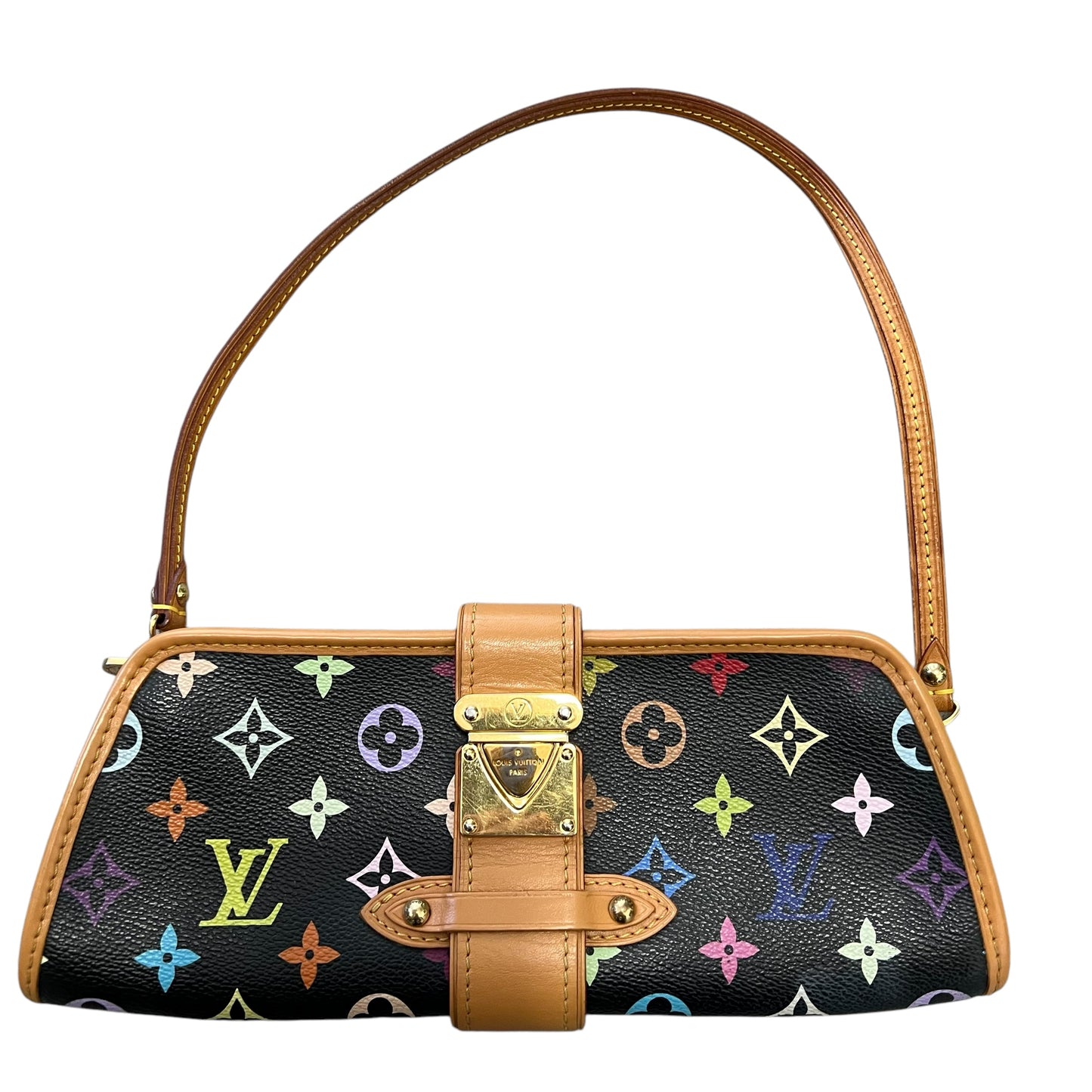 Louis Vuitton Monogram Multicolor Shirley Clutch Bag Black Multiple colors