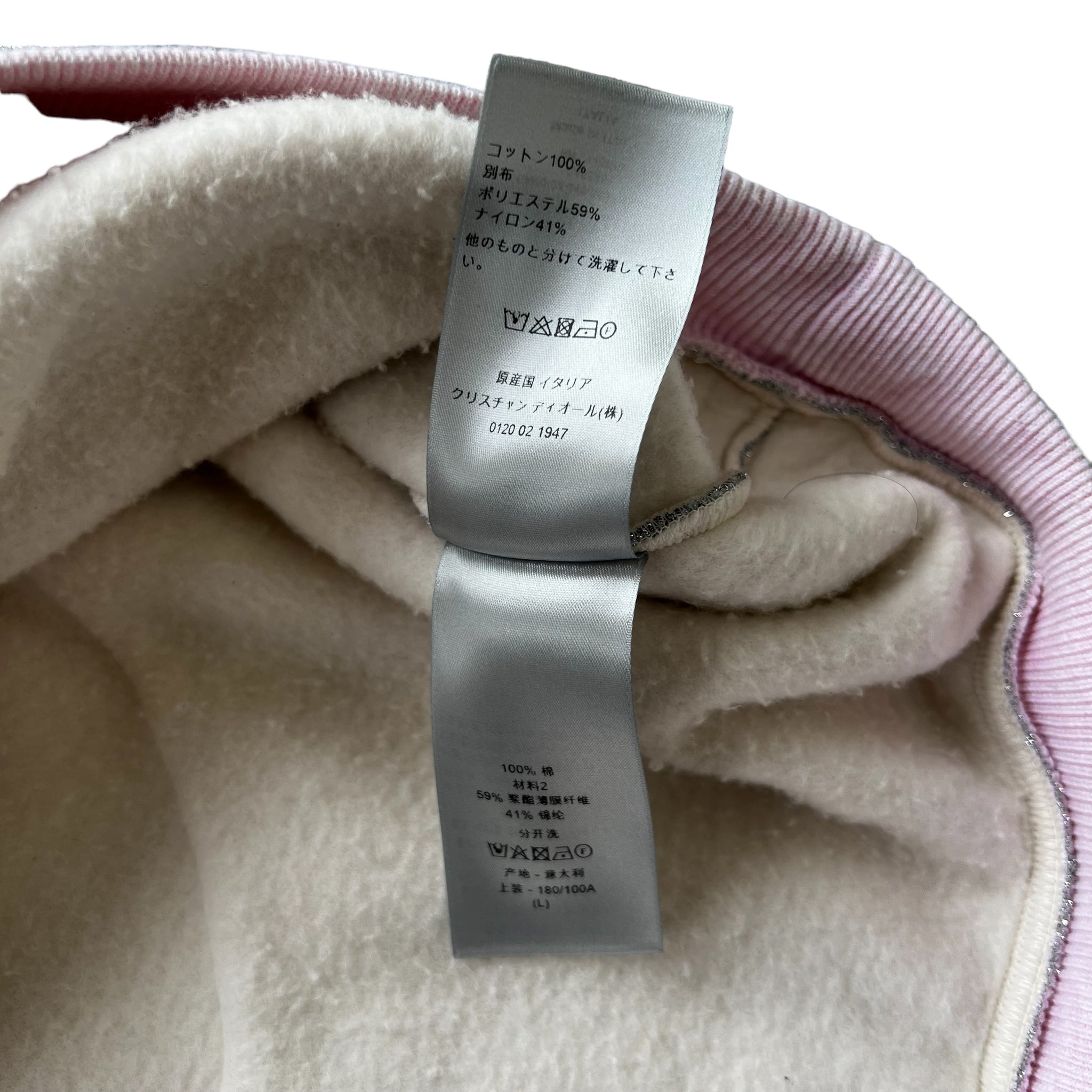 DIOR ERL 22SS SWIRI HOODIE whit pink/ silver