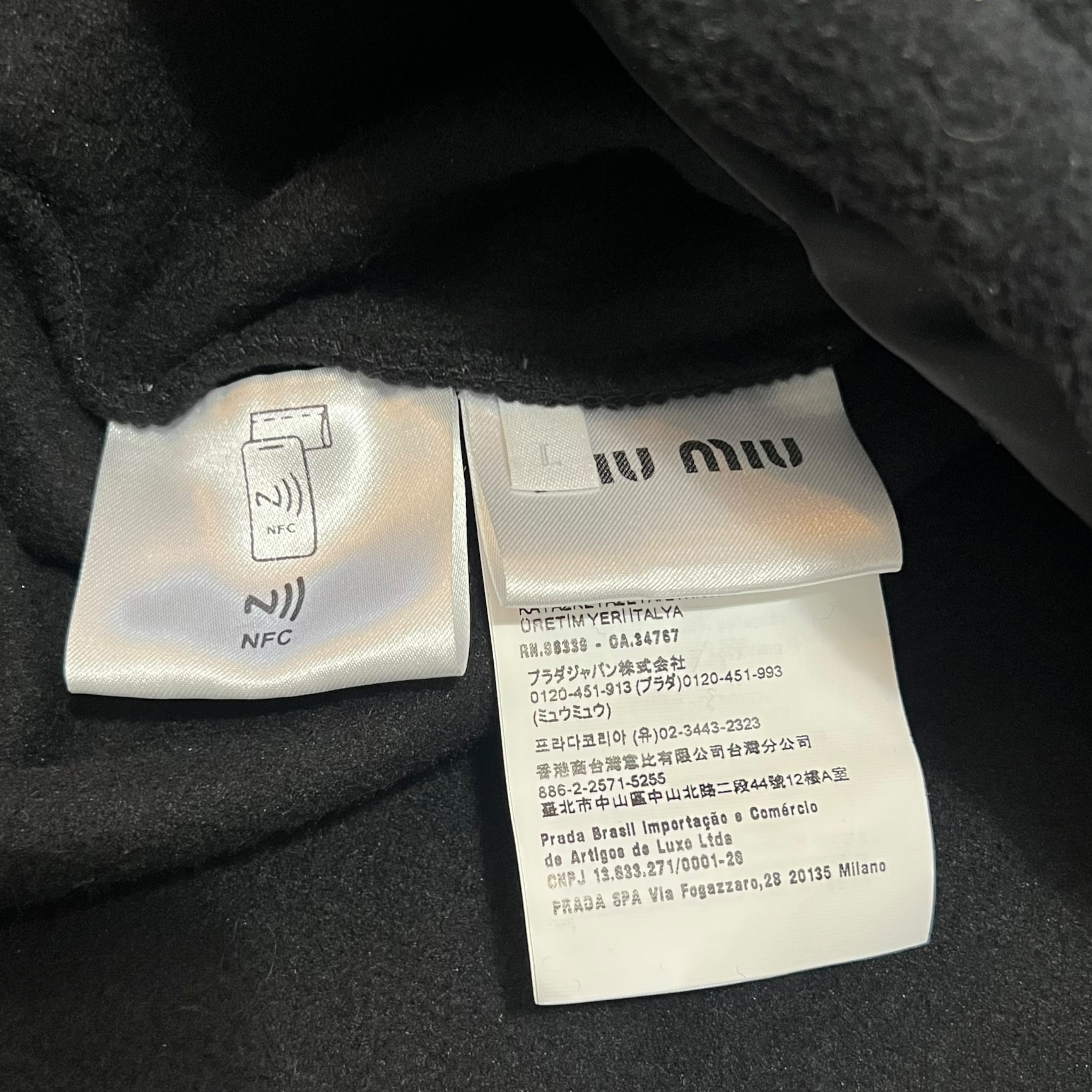 MIU MIU 2024AW Logo Half Zip Fleece Sweat