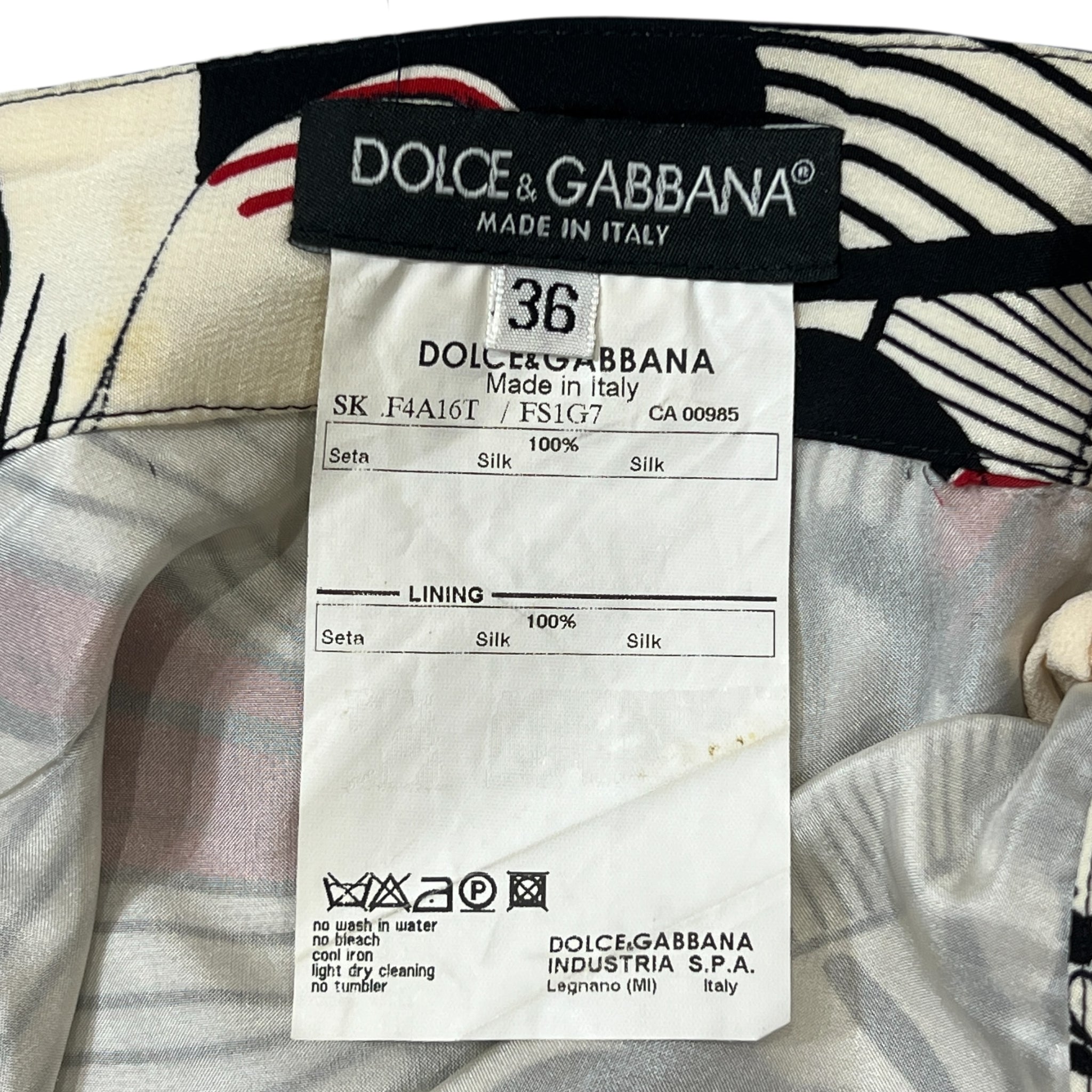 DOLCE&GABBANA Floral Printed Slik Skirt