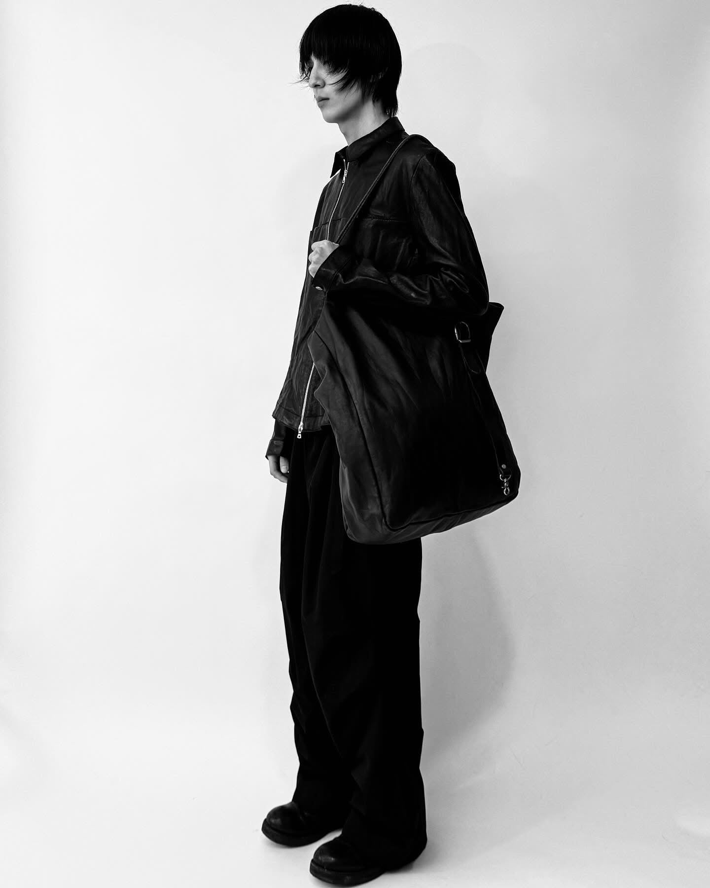 San 2024FW Lambskin Zip-Up Leather Jacket