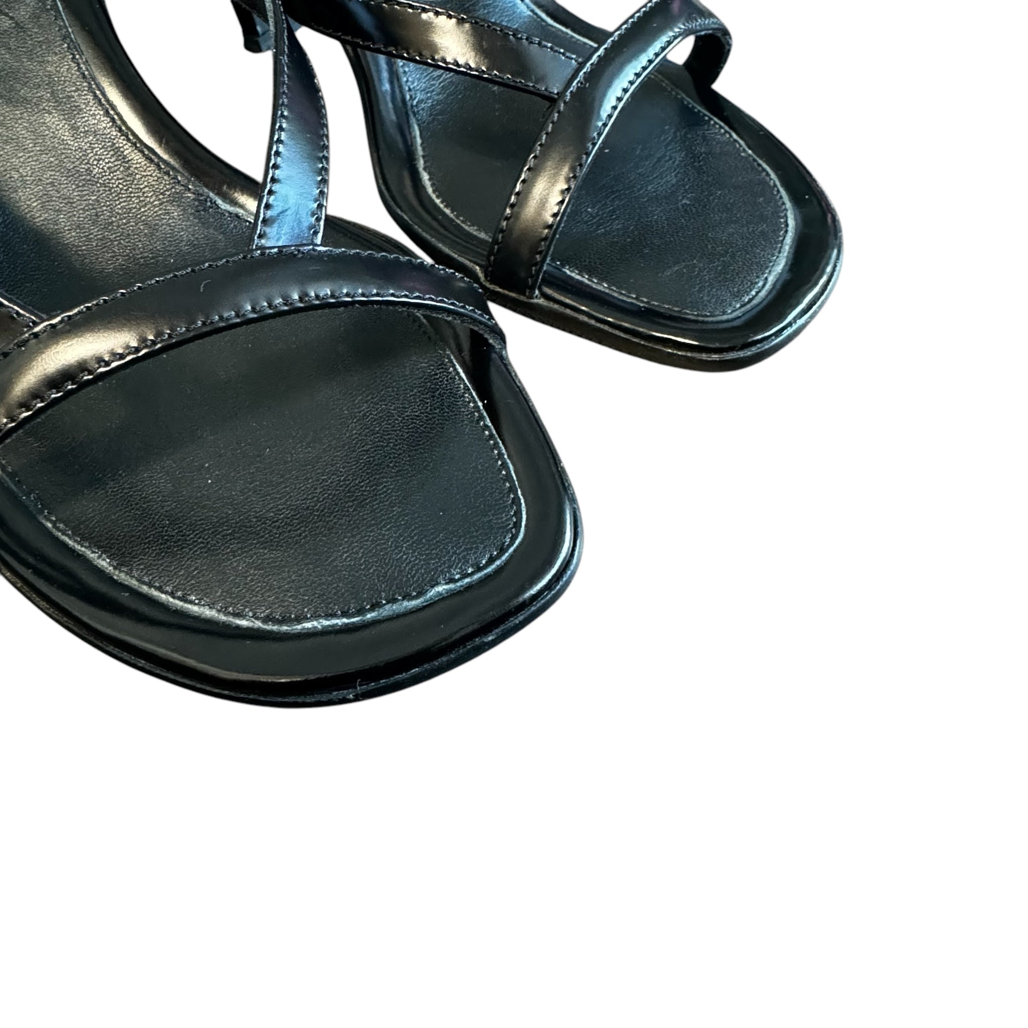 PRADA LEATHER STRAP HEELS SANDAL