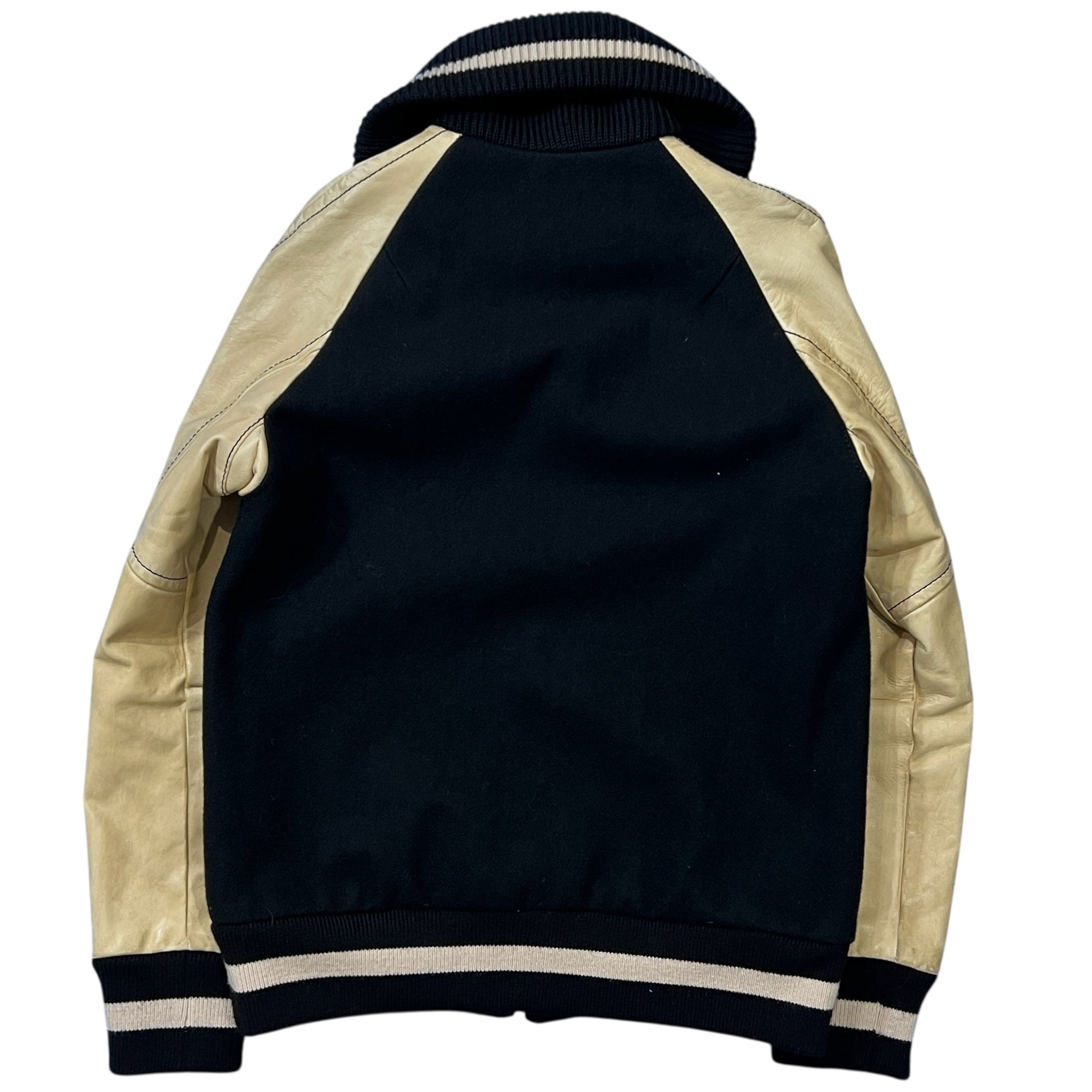 NUMBER (N)INE 2011 Reprint 2008 Original Leather Wool Switching Jacket